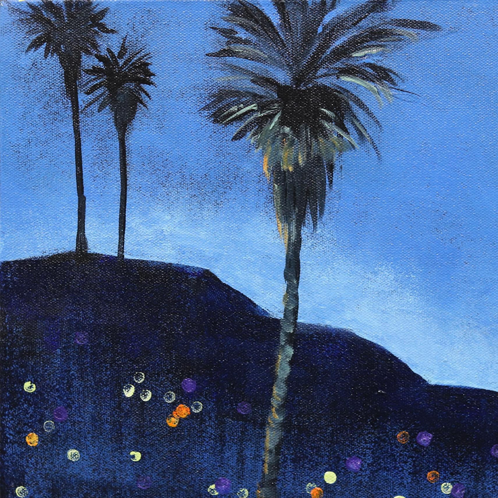 Night de Palm Springs - Impressionnisme américain Painting par Kathleen Keifer