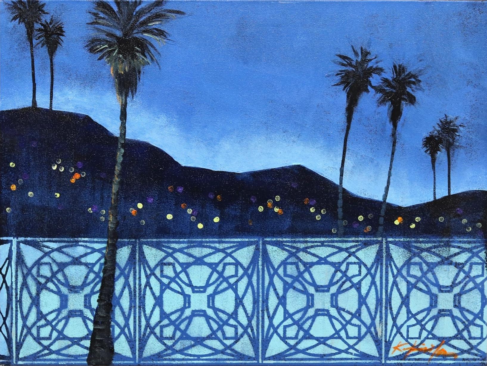 Figurative Painting Kathleen Keifer - Night de Palm Springs