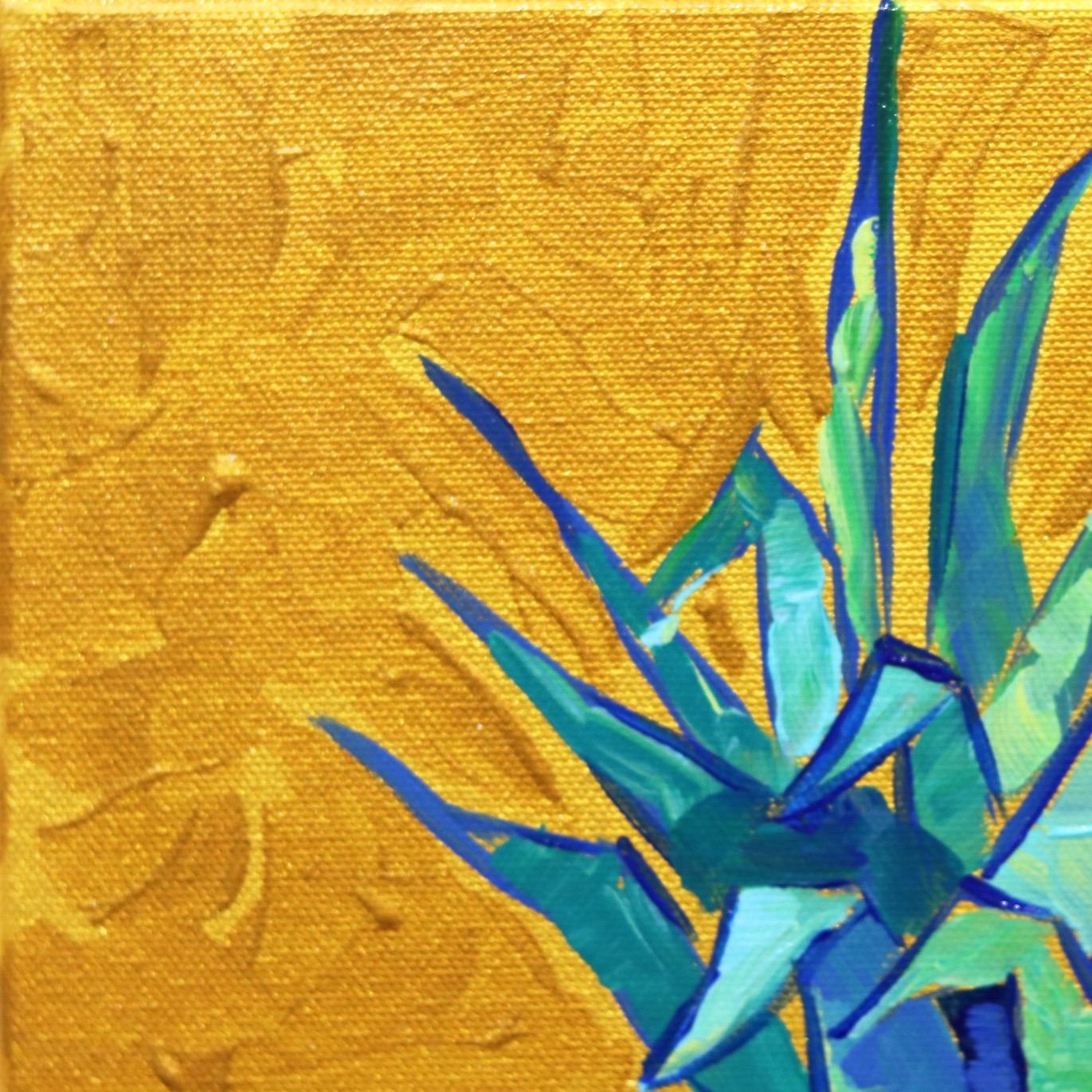 Ananas doré - Photoréalisme Painting par Kathleen Keifer