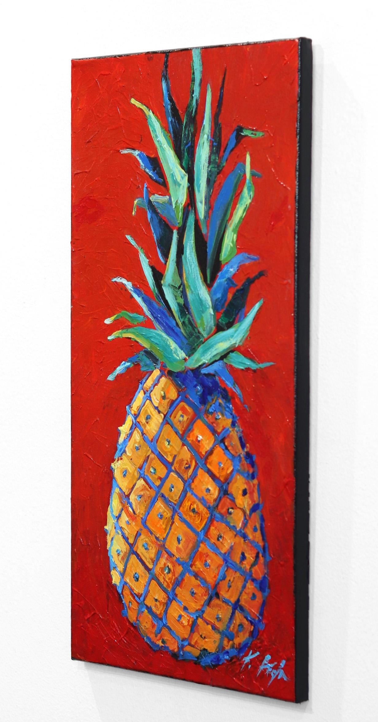 Ananaskuss (Rot), Abstract Painting, von Kathleen Keifer