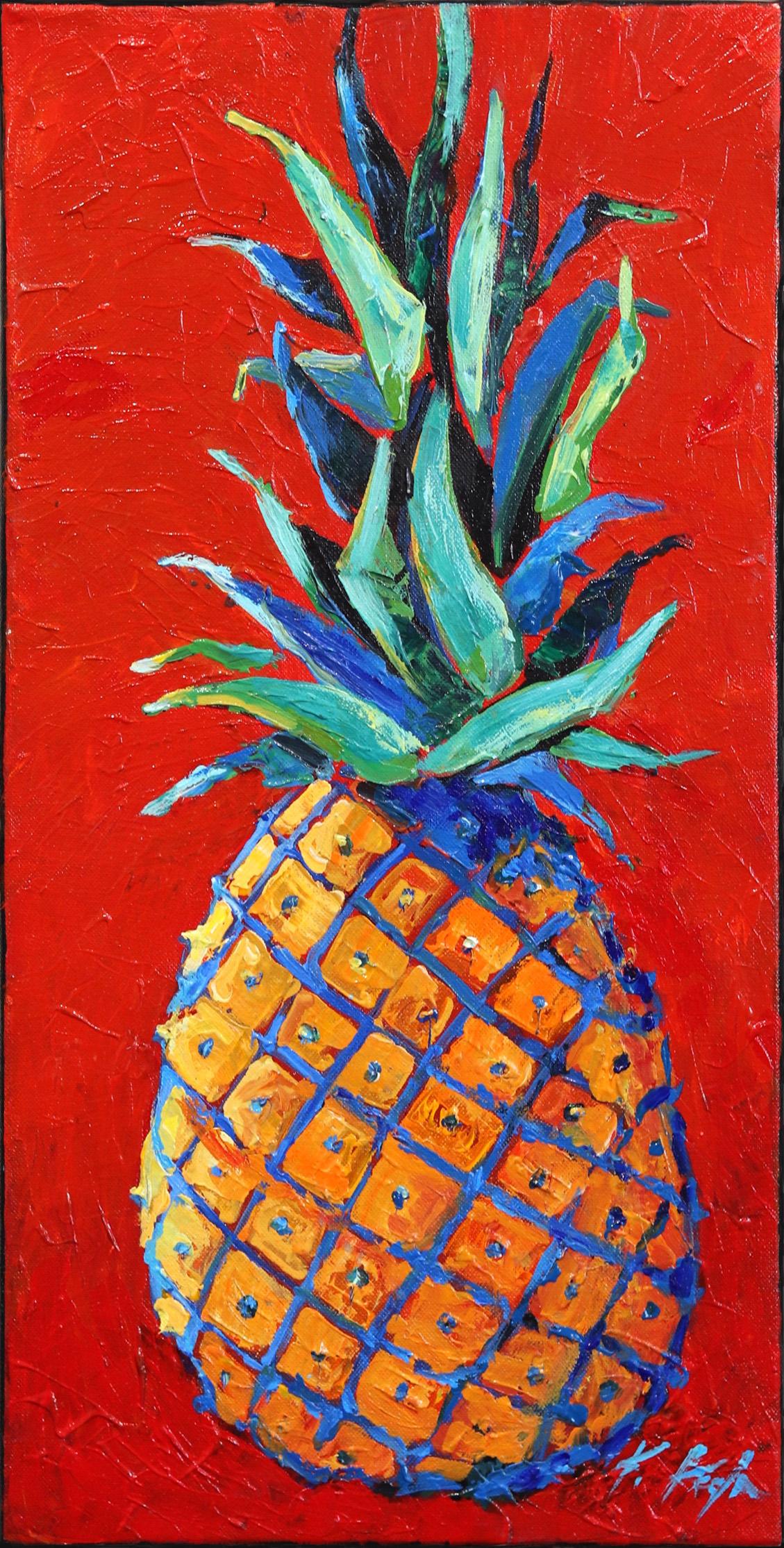 Kathleen Keifer Abstract Painting - Pineapple Kiss