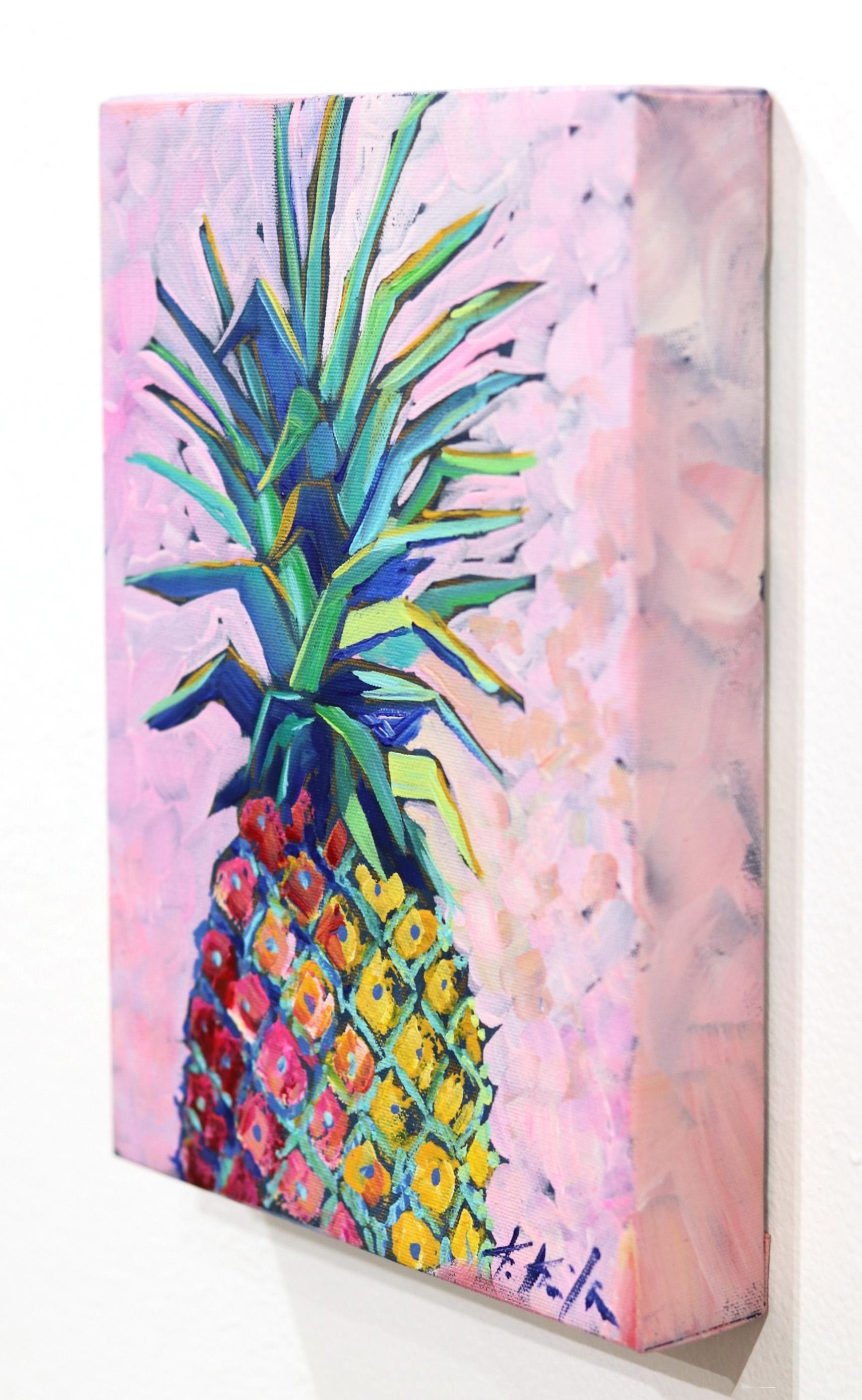 Ananas Rosa (Grau), Still-Life Painting, von Kathleen Keifer