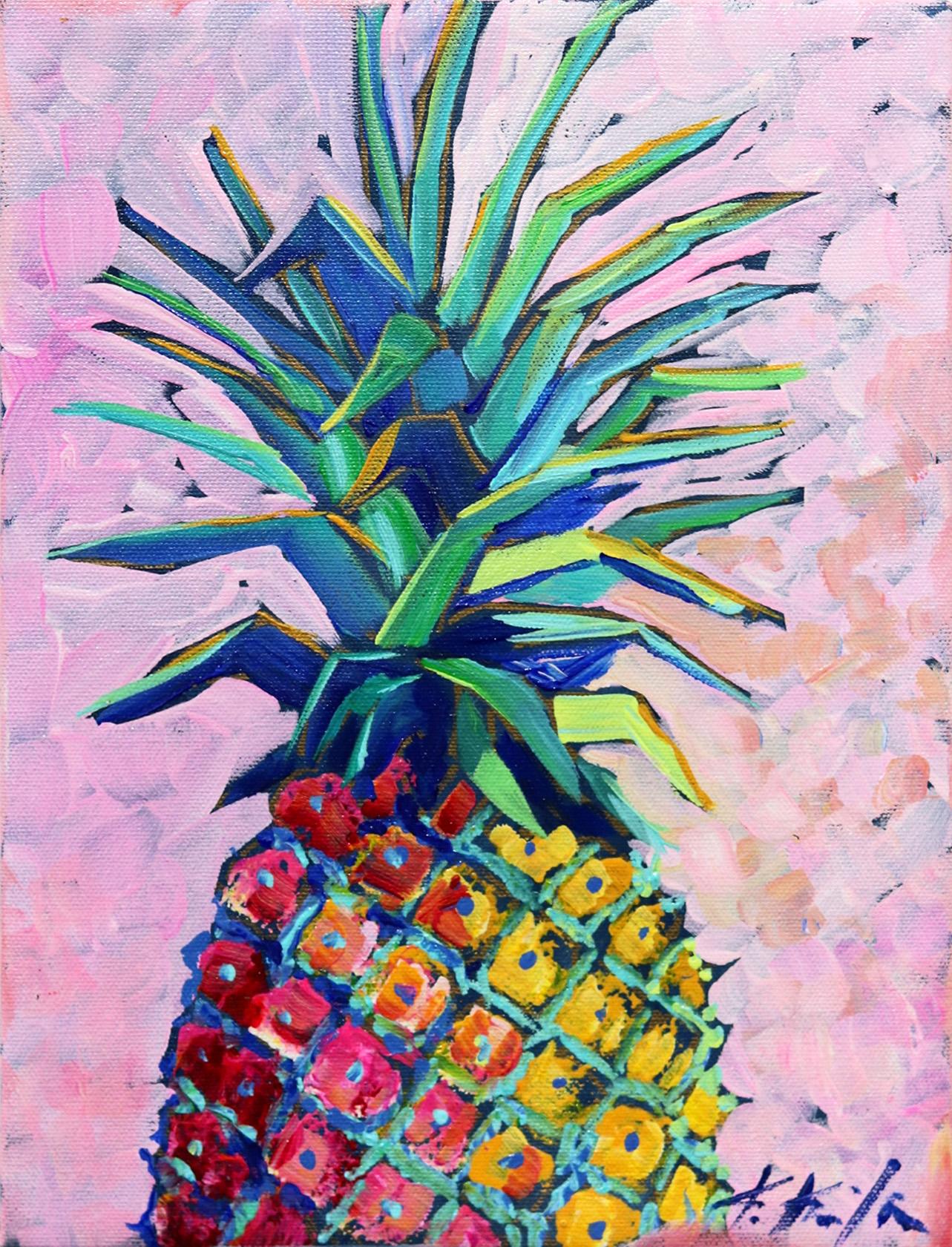 Kathleen Keifer Still-Life Painting - Pineapple Pink