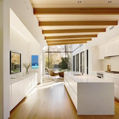 Salt Air - Abstract Blue Tone Inverted Beach Scene Still Life Acrylic Painting