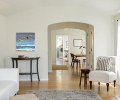 Salt Water Hope - Scrabble Letters Original Landschafts-Figuratives Gemälde