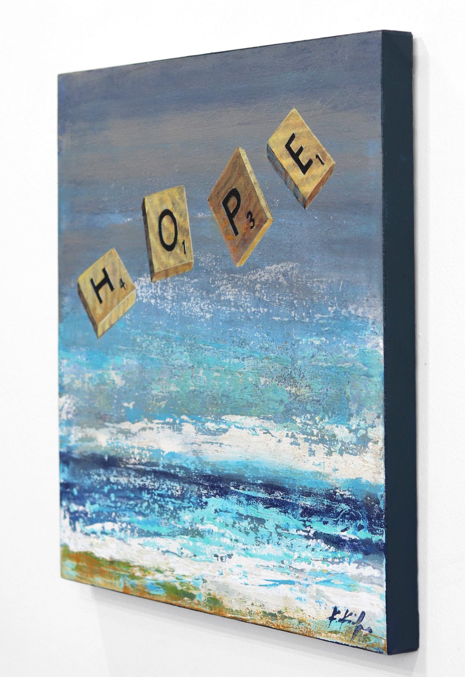 Salz-Wasser- Hoffnung (Blau), Landscape Painting, von Kathleen Keifer