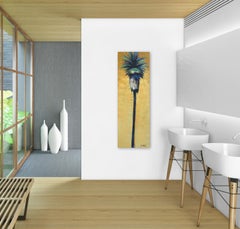 Soft Morning - Palm Tree Original Painting Yellow Gold California Art