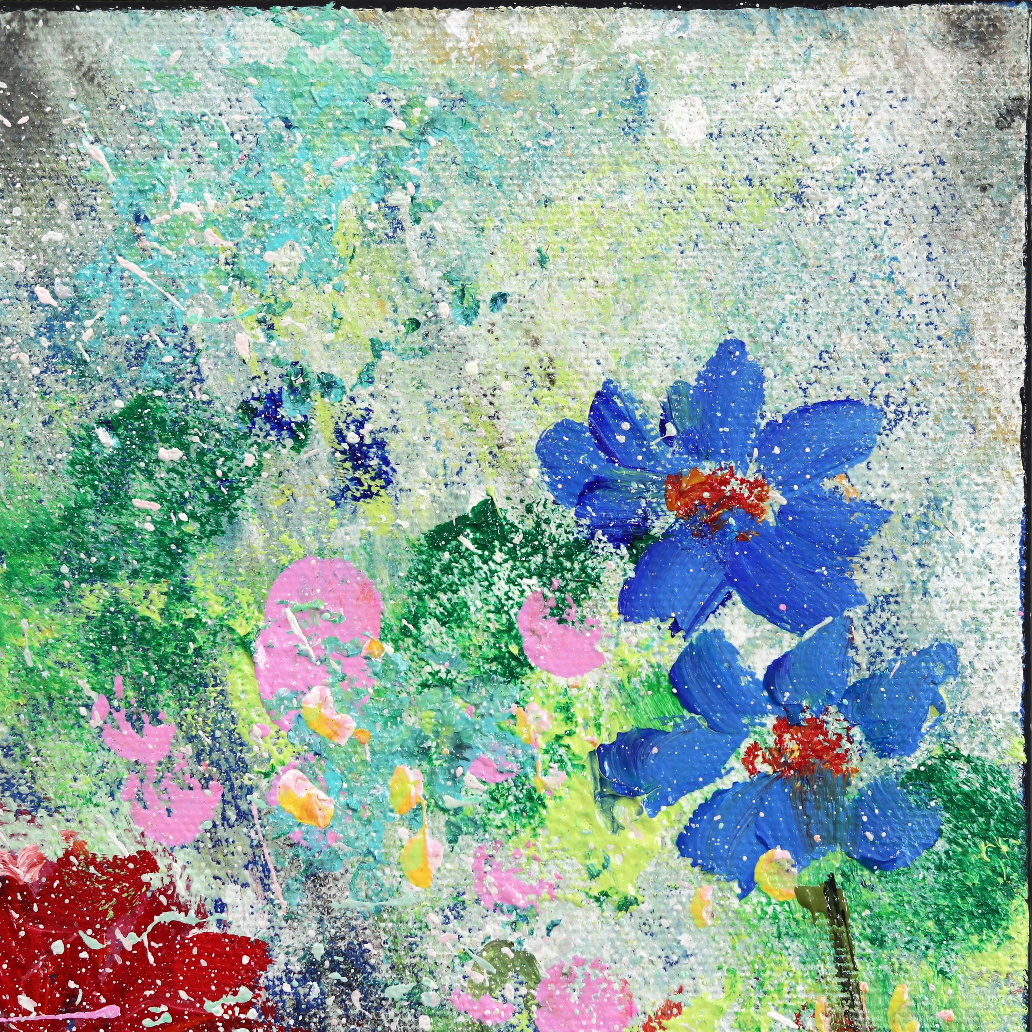 La renaissance du printemps - peinture florale abstraite vibrante en vente 1