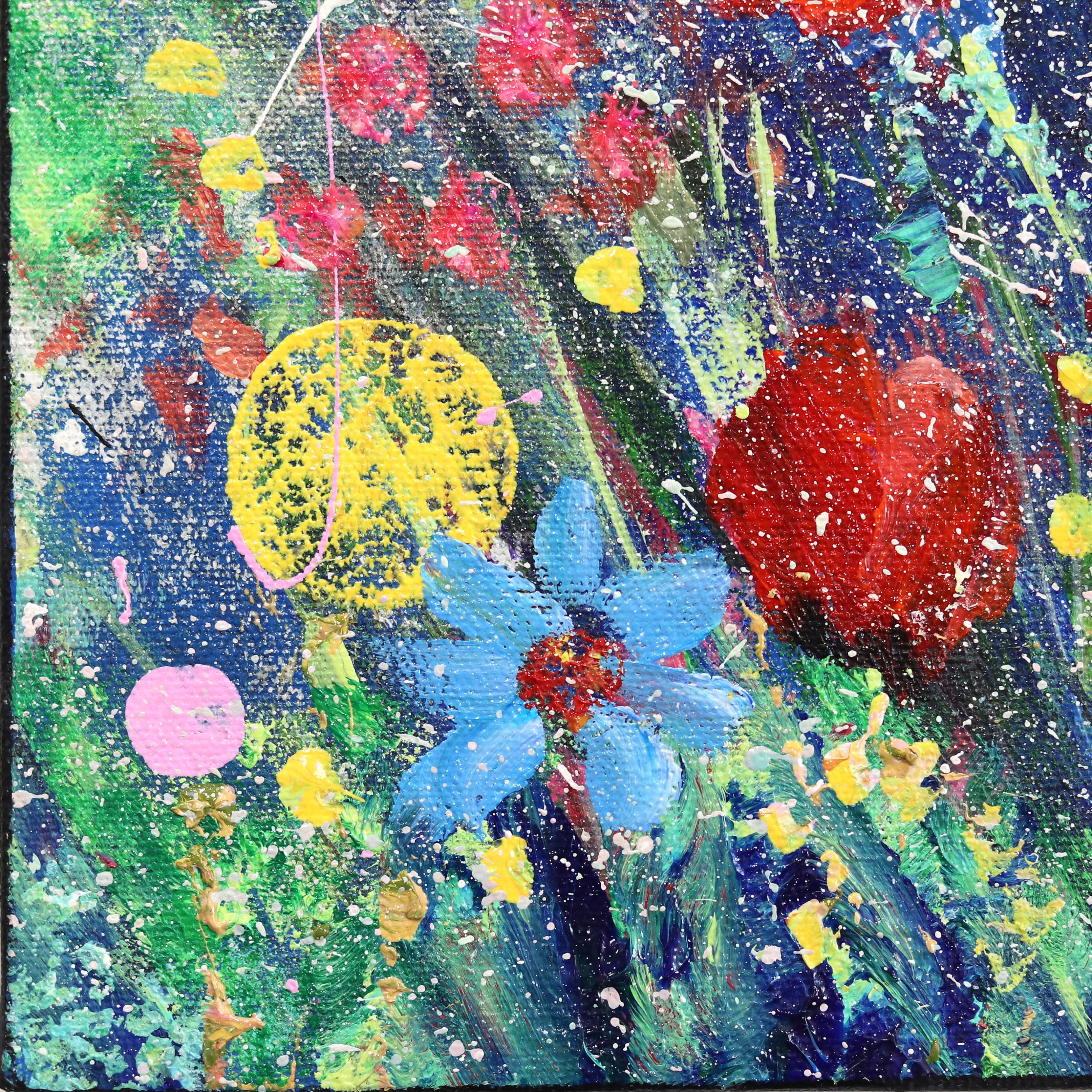 La renaissance du printemps - peinture florale abstraite vibrante en vente 2