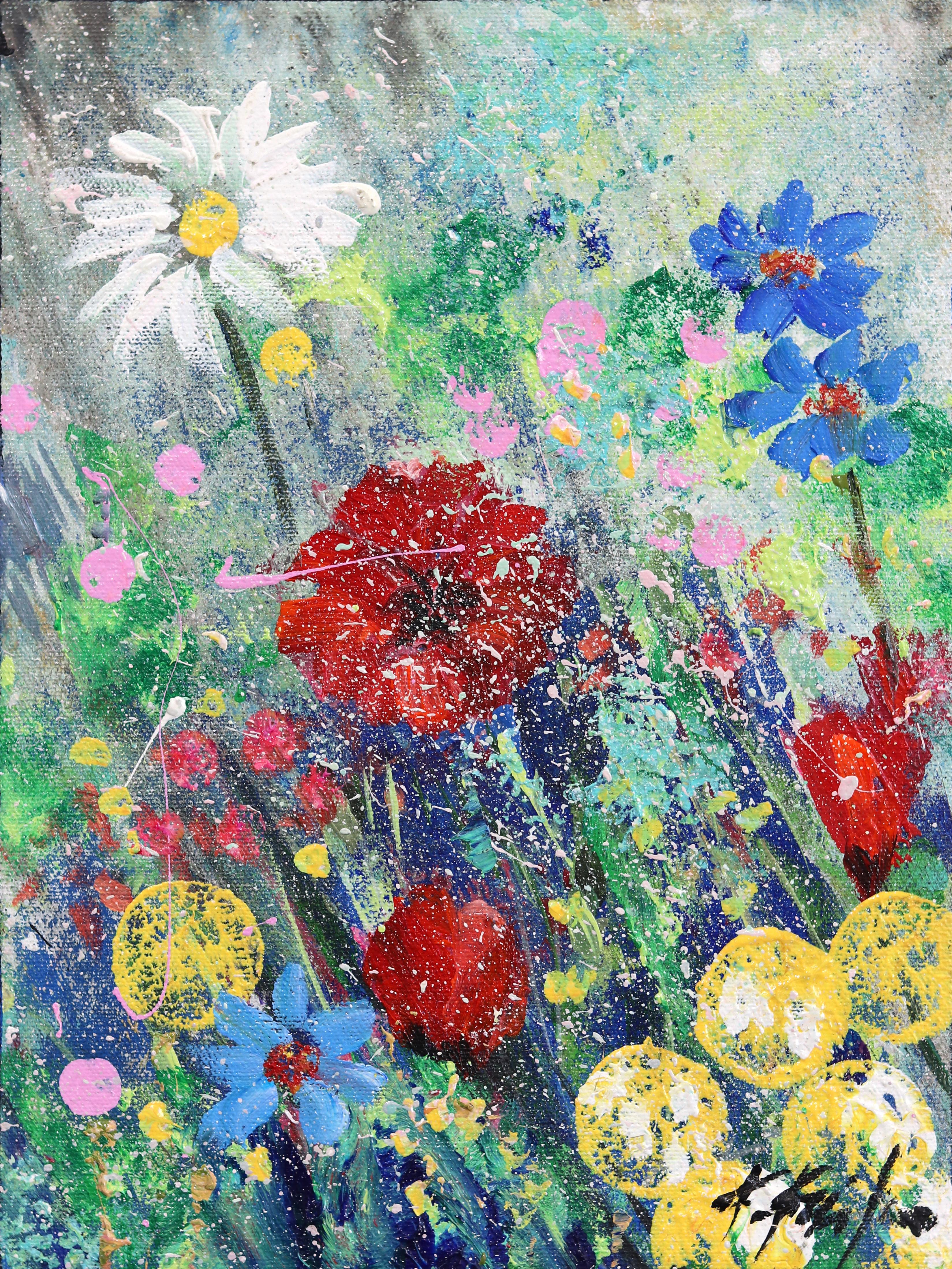 Abstract Painting Kathleen Keifer - La renaissance du printemps - peinture florale abstraite vibrante
