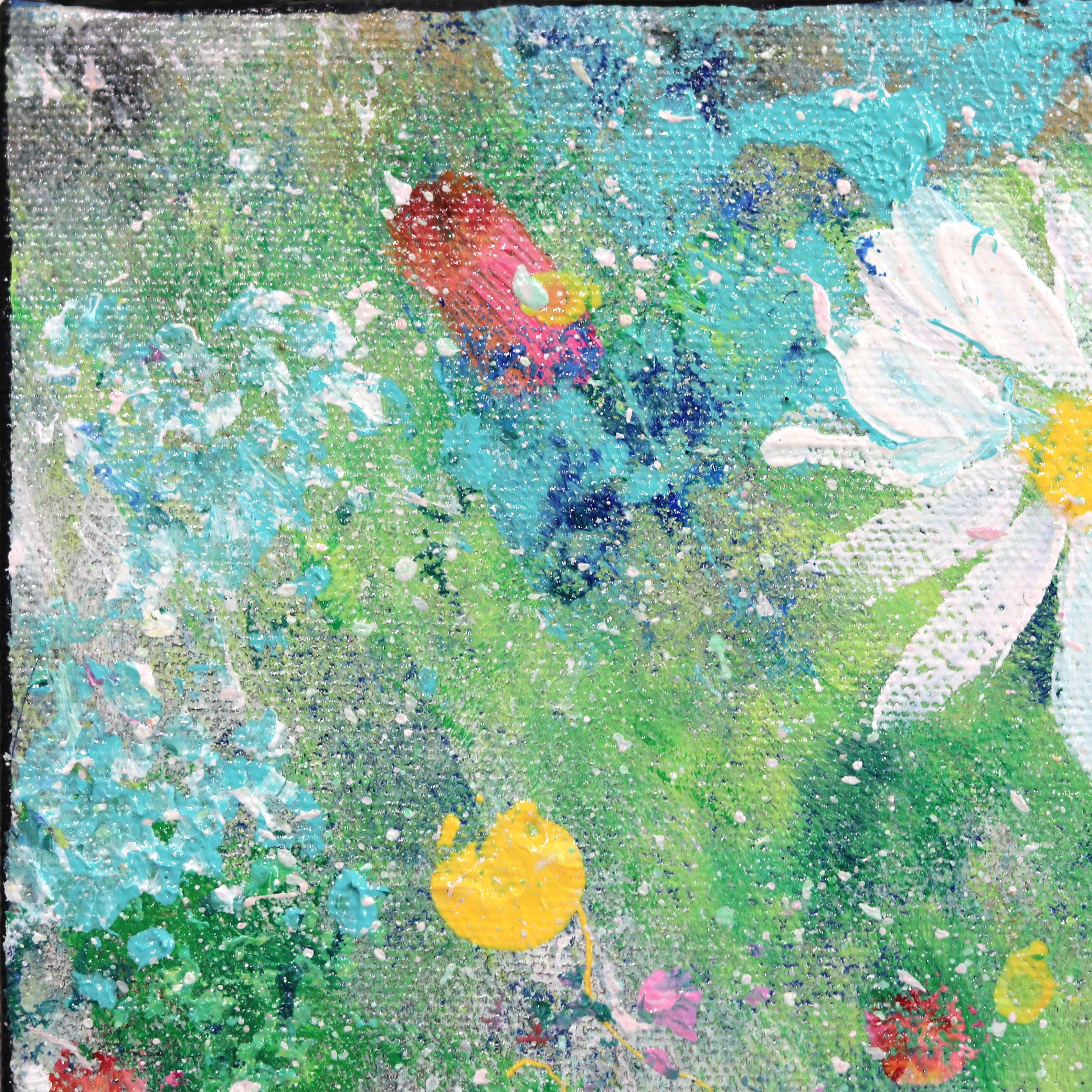 Peinture florale abstraite vibrante Spring Dew - Abstrait Painting par Kathleen Keifer