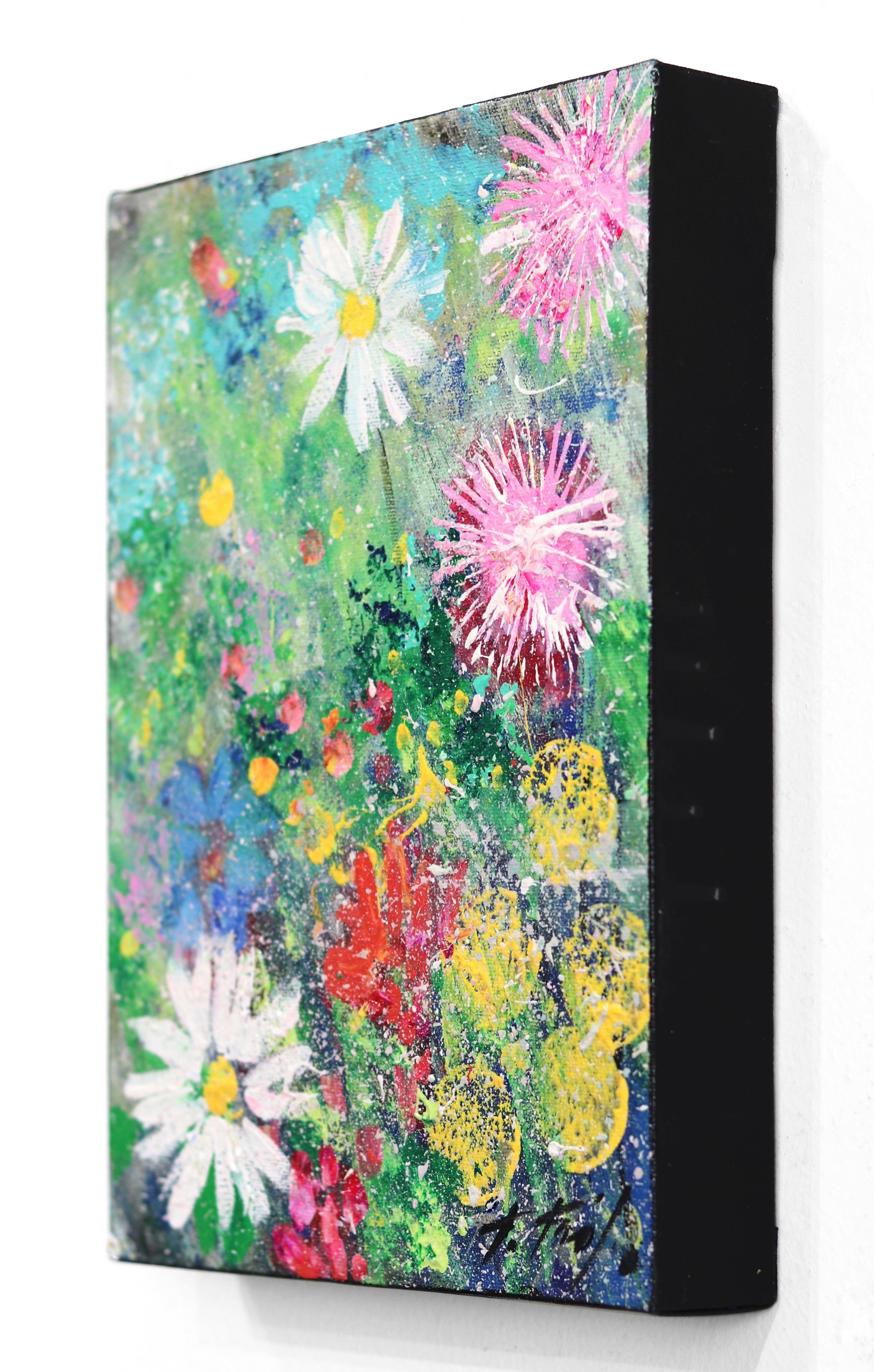 Spring Dew - Vibrant Abstract Floral Painting For Sale 2