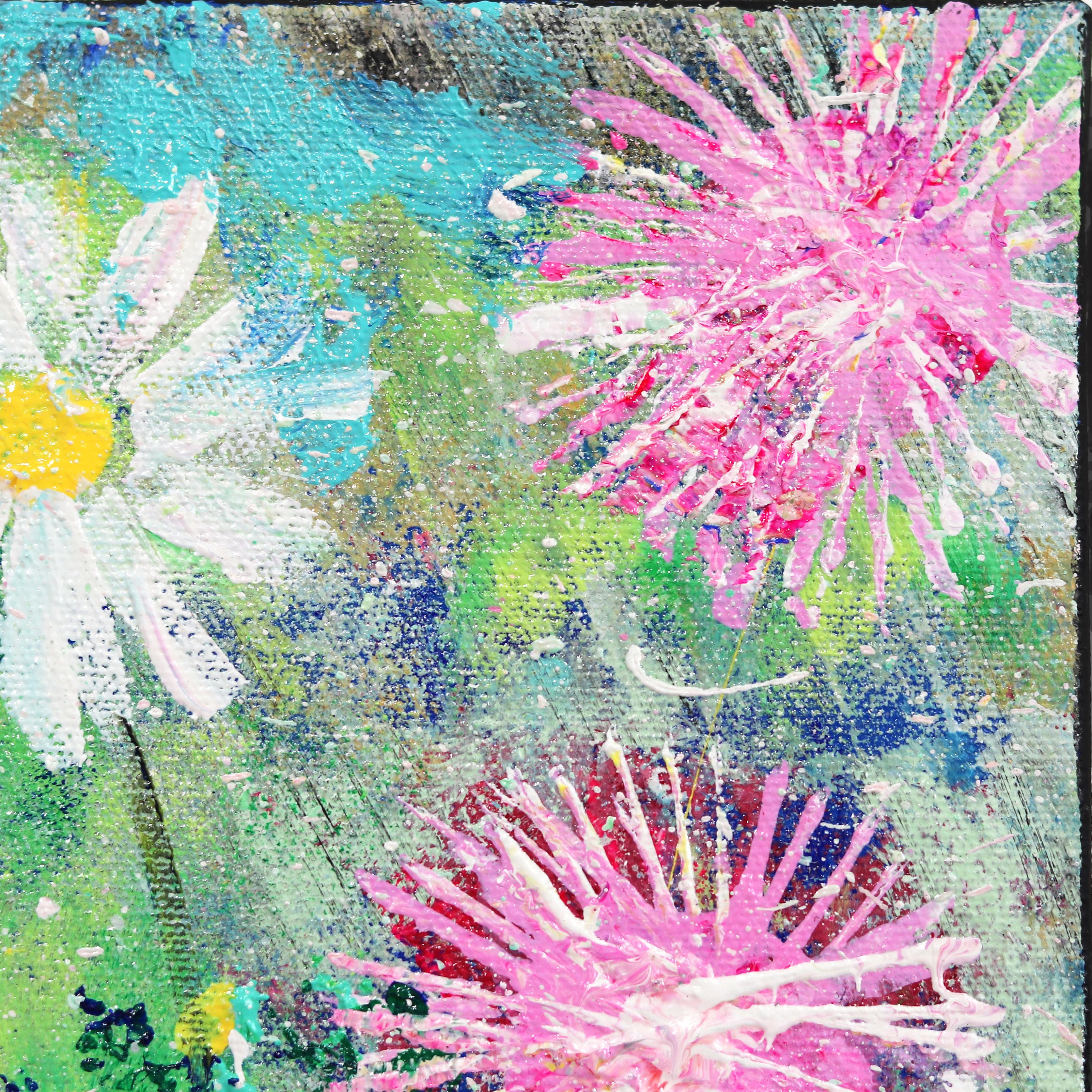 Peinture florale abstraite vibrante Spring Dew en vente 1