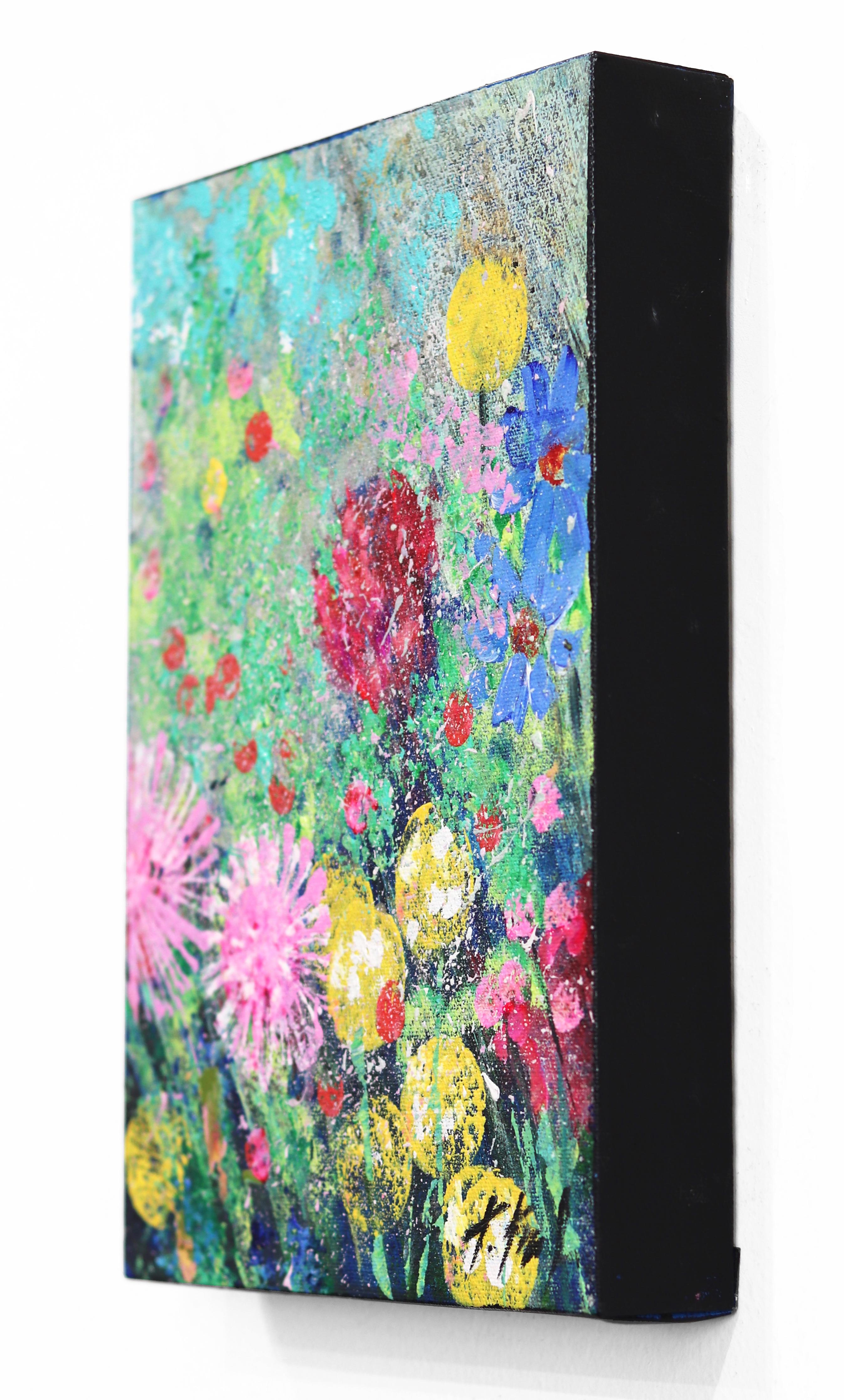 Spring Mist - Vibrant Abstract Floral Painting For Sale 2