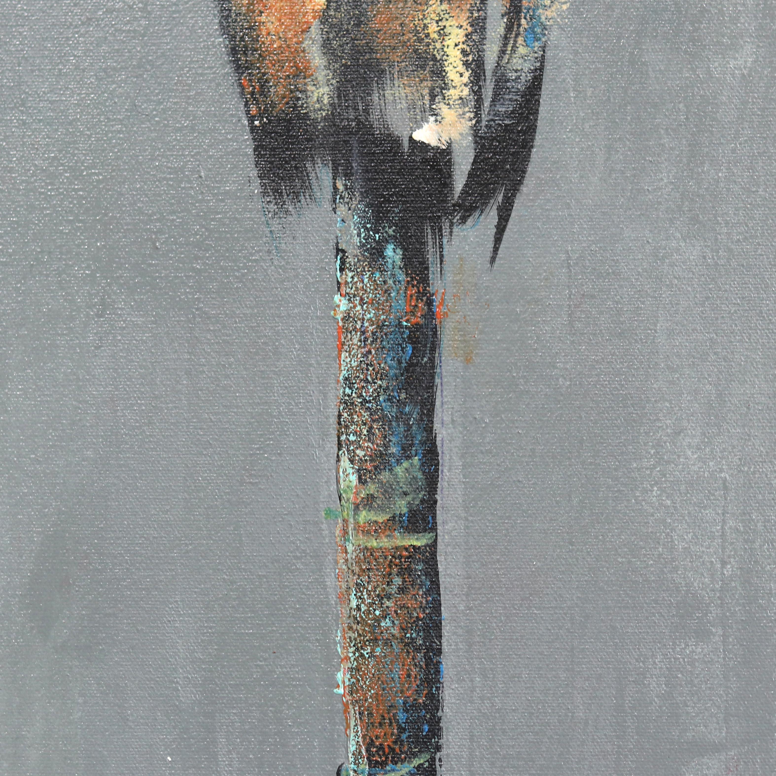 Stormy Palm - Original Dark Beach Inspired Painting For Sale 4