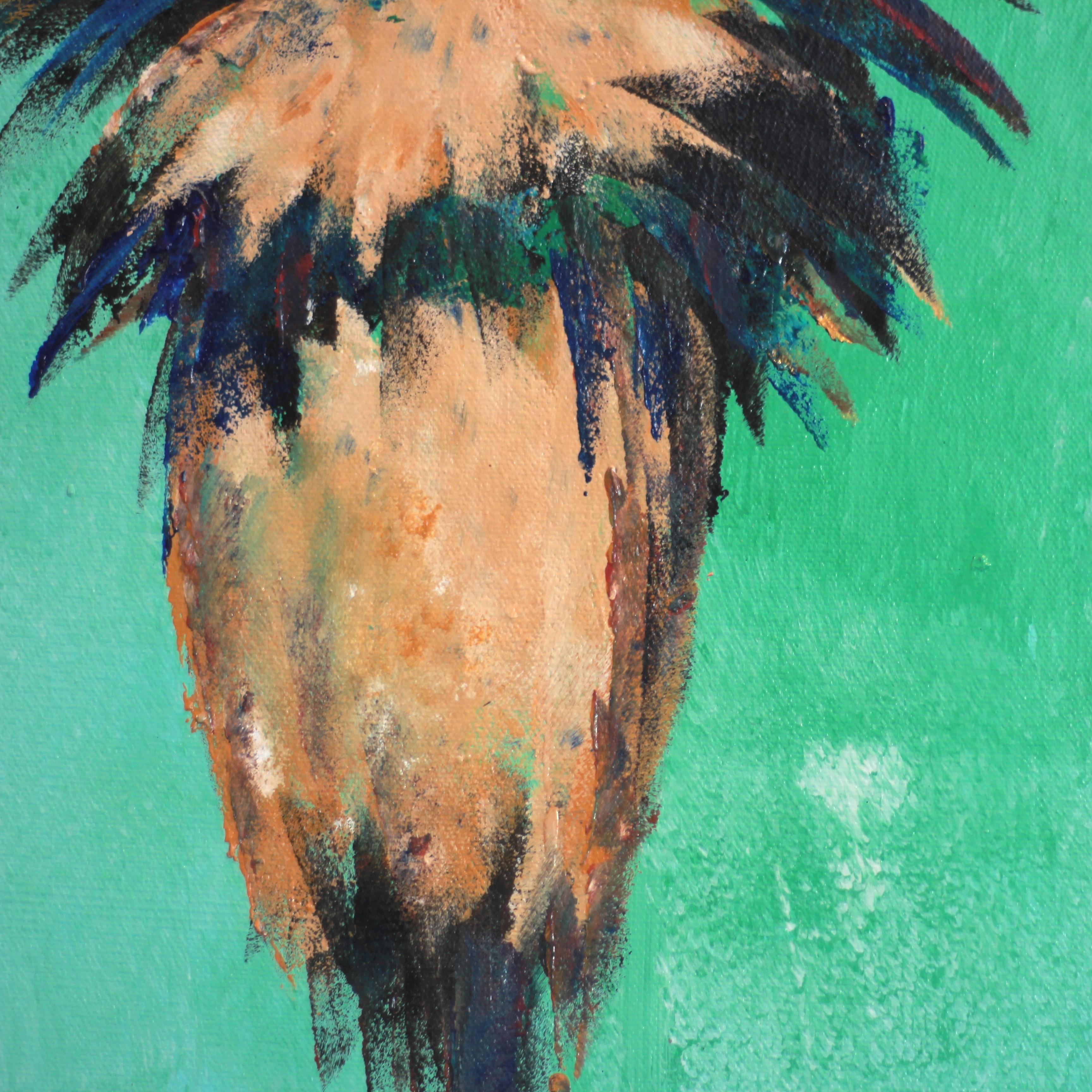 Summer Greens Palm - Photorealist Painting by Kathleen Keifer