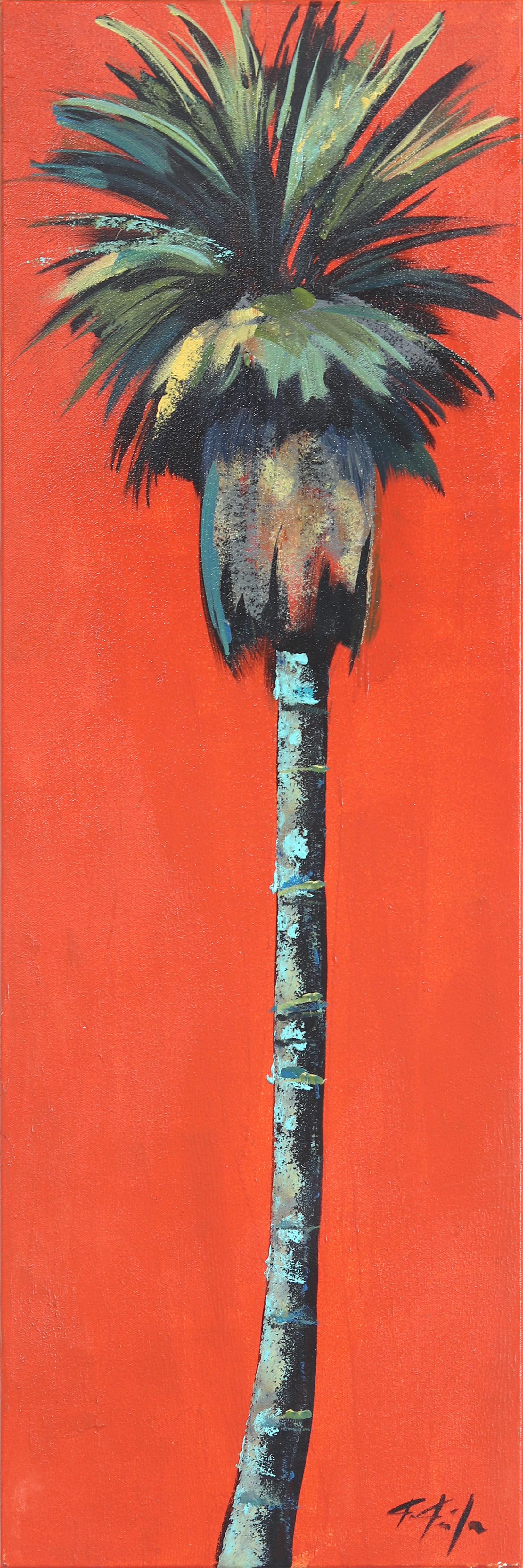Still-Life Painting di Kathleen Keifer - Palma del tramonto - Quadro originale ispirato alla spiaggia di Orange