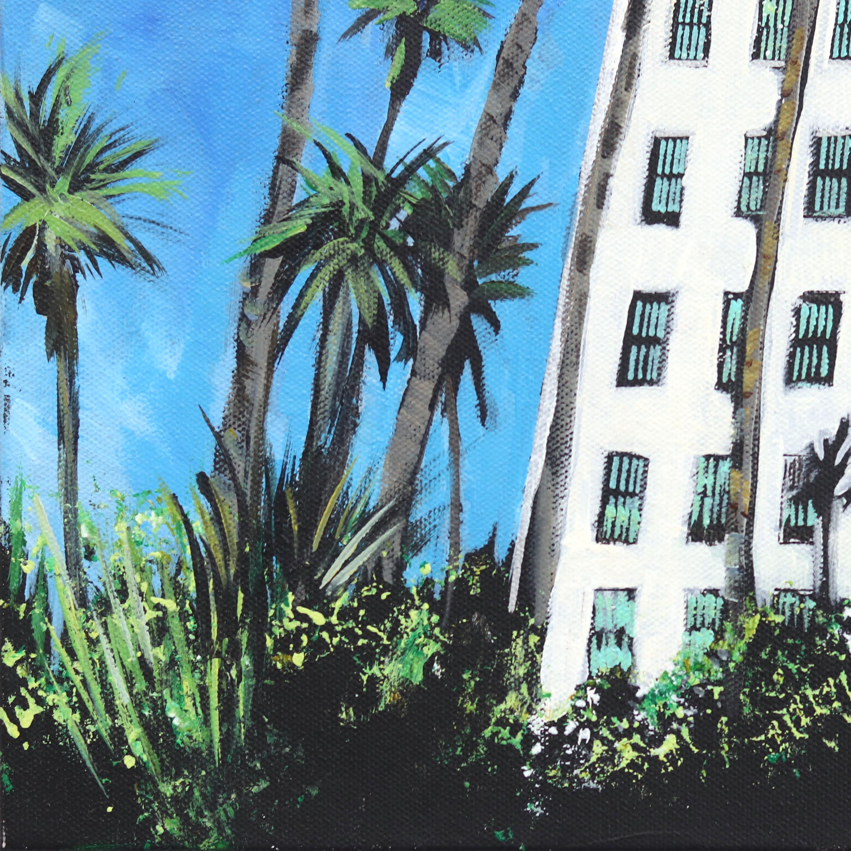 El Hollywood Roosevelt  -  Pintura original inspirada en la arquitectura icónica en venta 2
