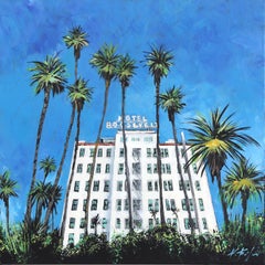 Le Hollywood Roosevelt  -  Peinture originale inspirée de l'architecture emblématique