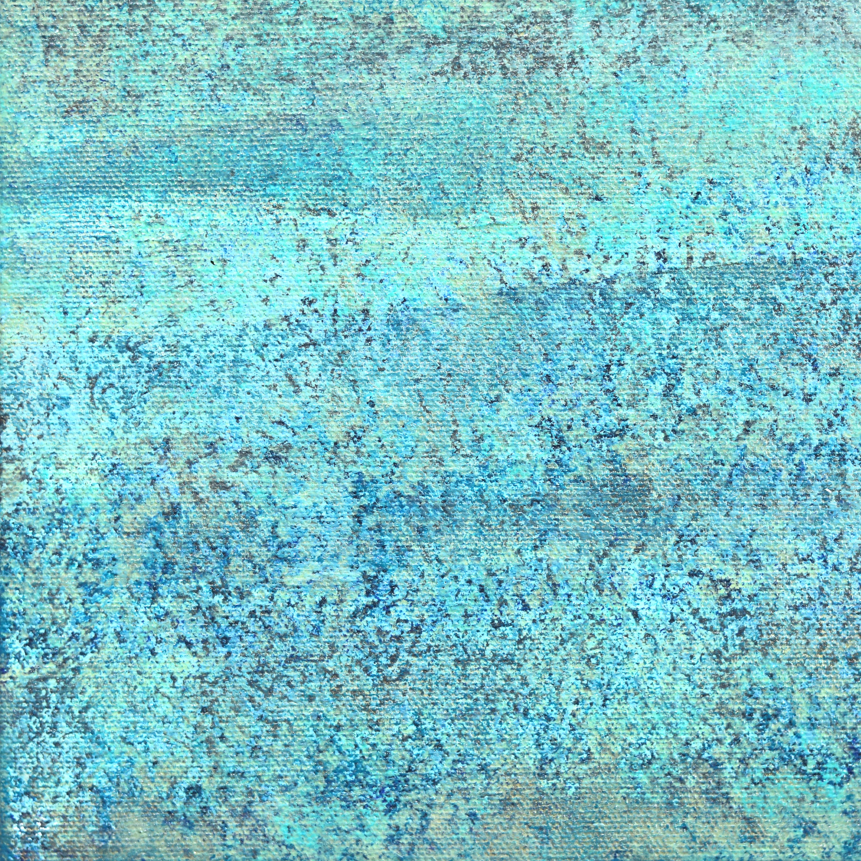La Ola Perfecta - Pintura Original Abstracta Figurativa Chica Surfera Océano Azul en venta 4