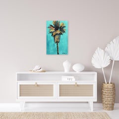 Verdigris Breeze - Original Modern Turquoise Landscape Palm Tree ArtPalm Tree