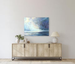 What Remains - Original Sublime Abstract Blue Coastline Seascape Oil Painting