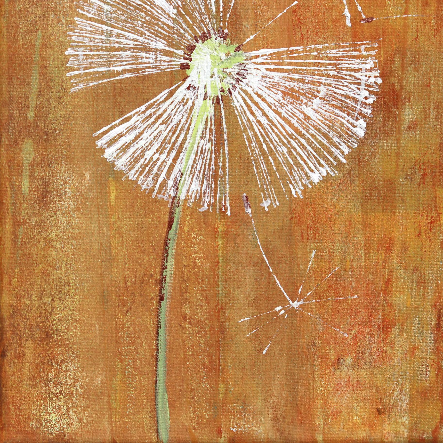 Wishes In The Wind - Brown Abstract Painting by Kathleen Keifer