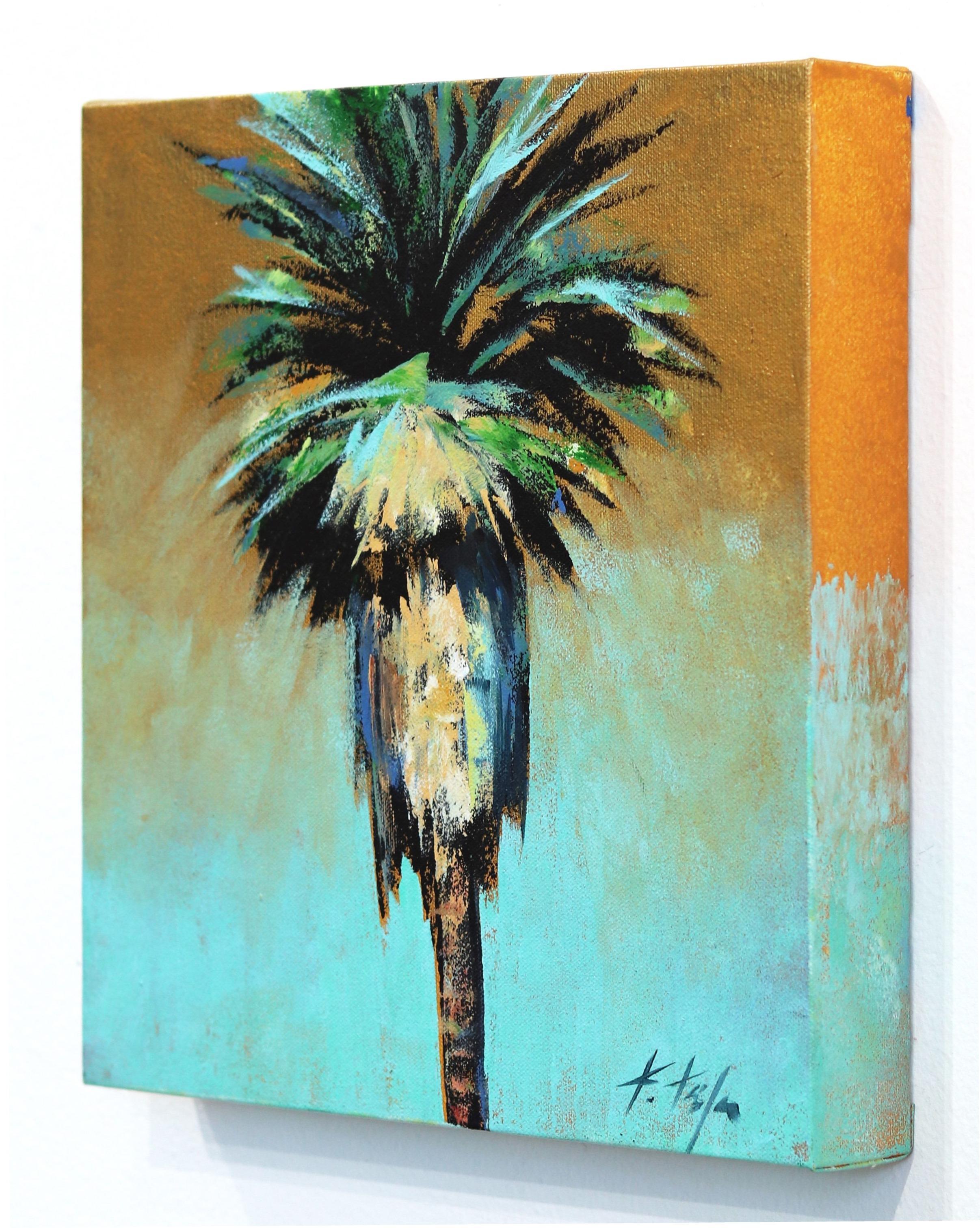 Yellow Gold Palm - Abstract Painting by Kathleen Keifer