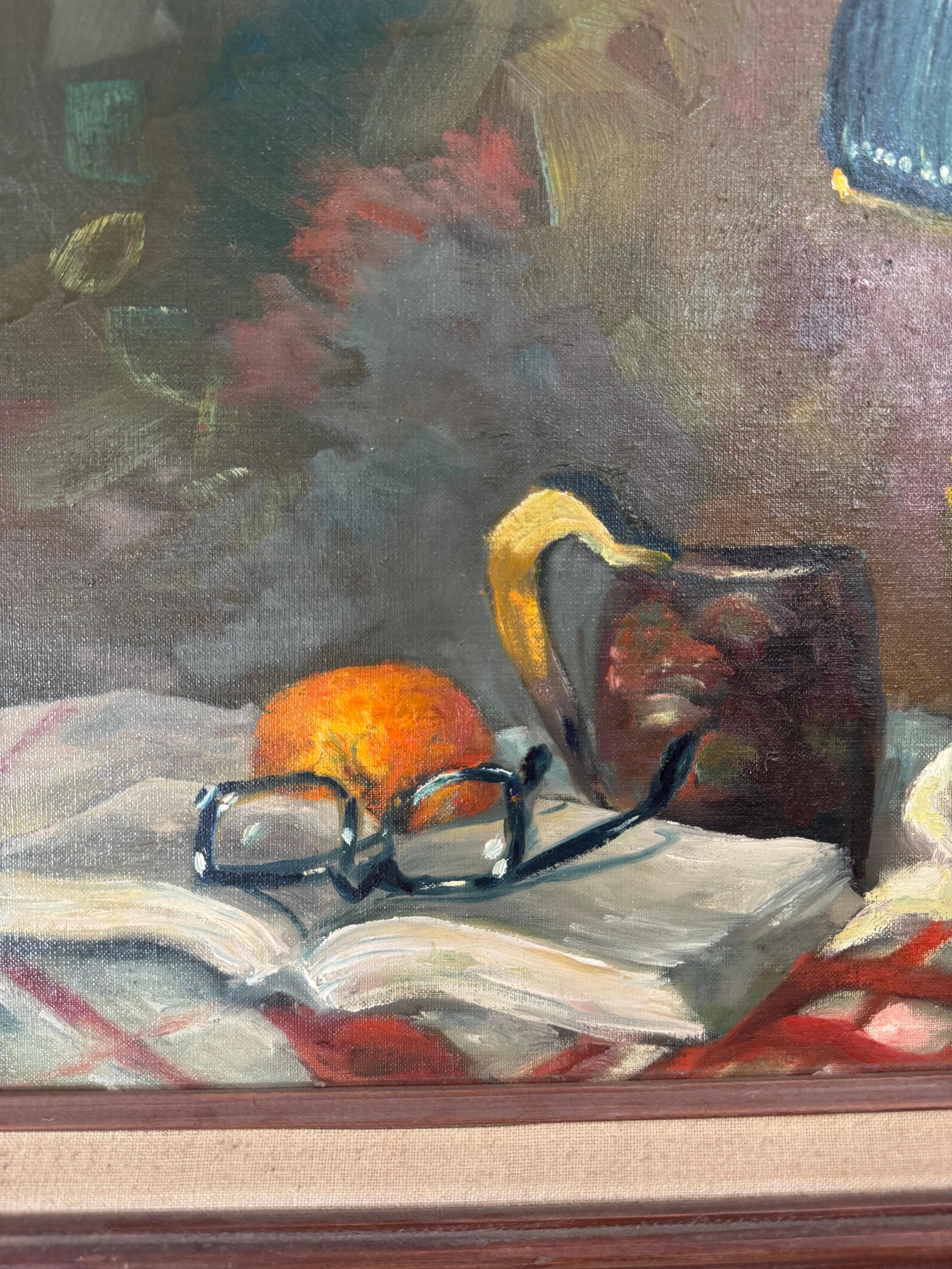 Stilleben mit Öllampe (Zeitgenössisch), Painting, von Kathleen McLaughlin