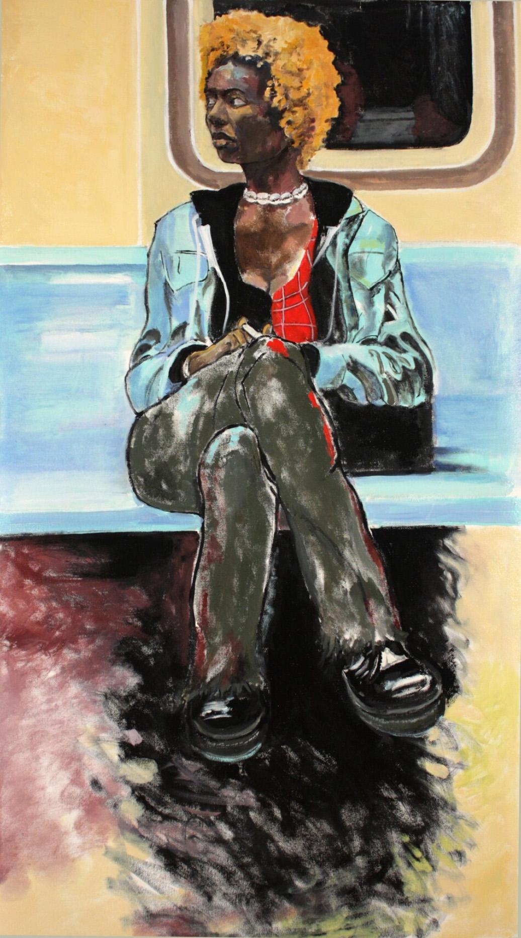 Figurative Painting Kathleen Migliore-Newton - BLONDIE : Peinture à l'huile sur toile