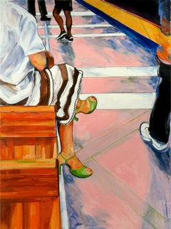 ÉTÉ EN VILLE : peinture à l'huile sur toile