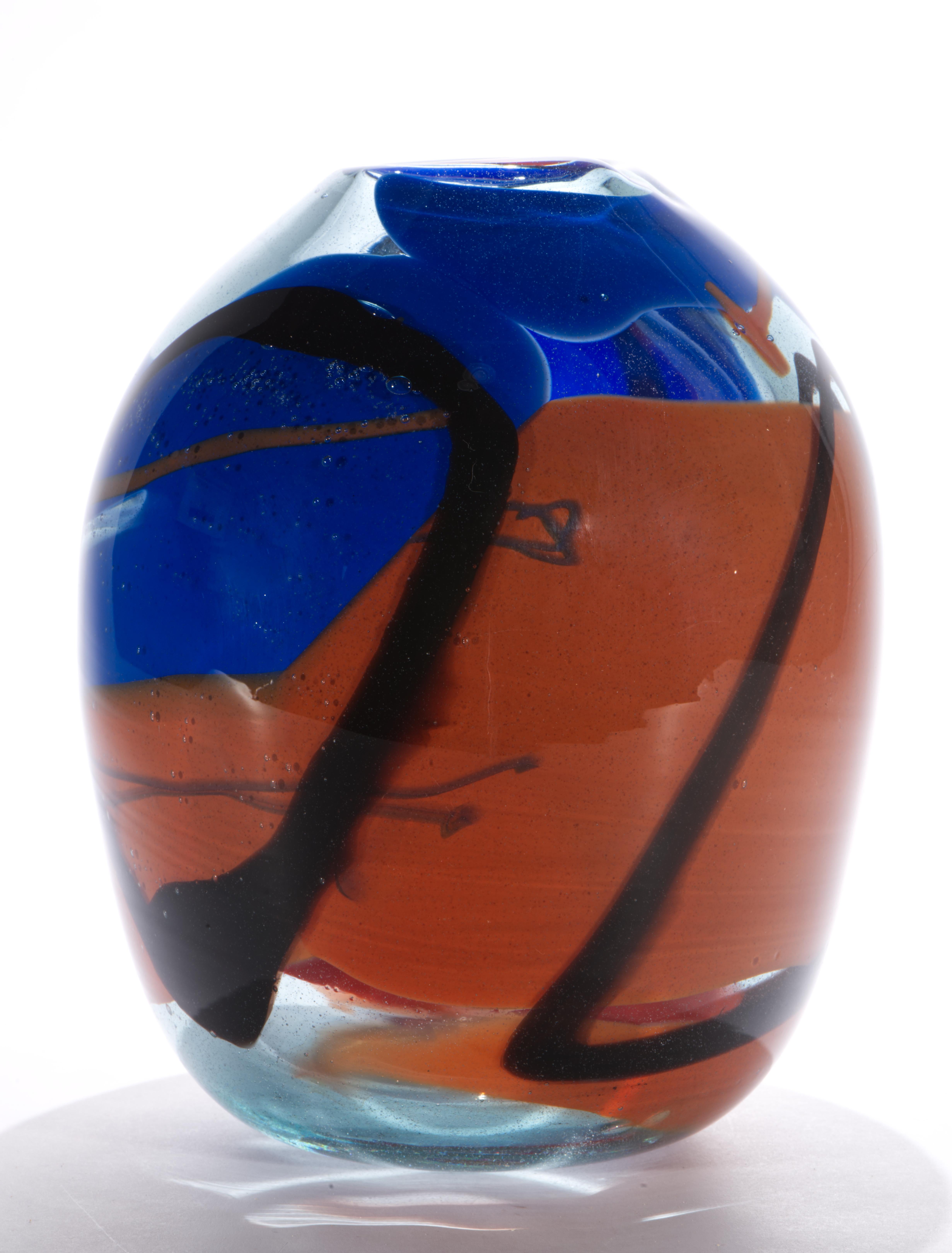 Vaso di Kathleen Mulcahy, Studio Art Glass americano, 1979 In condizioni buone in vendita a Clifton Springs, NY