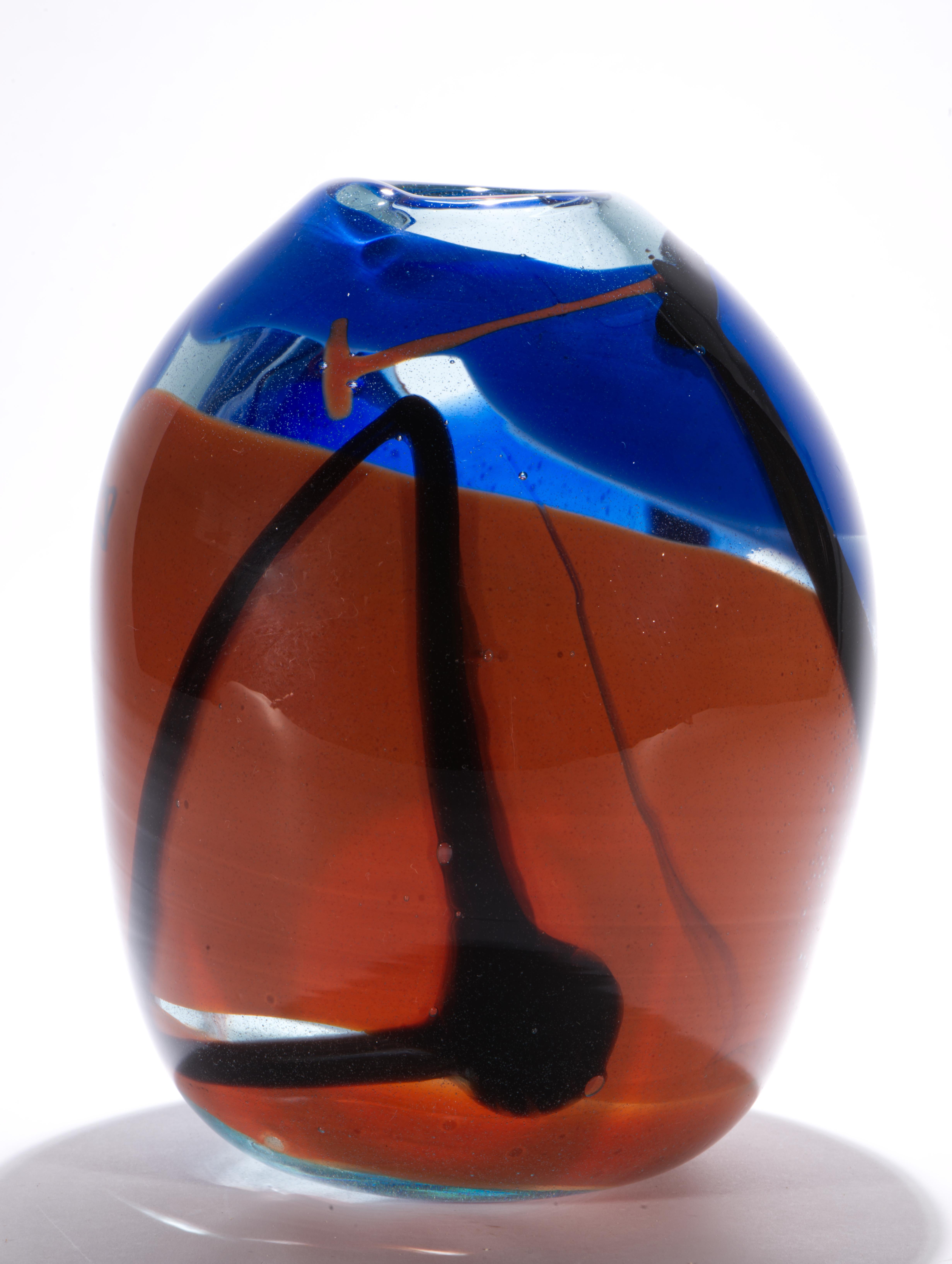 Vetro artistico Vaso di Kathleen Mulcahy, Studio Art Glass americano, 1979 in vendita