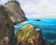 Big Sur Cliffs, Brilliant Blue Pacific Ocean - Contemporary CA Coastal Seascape