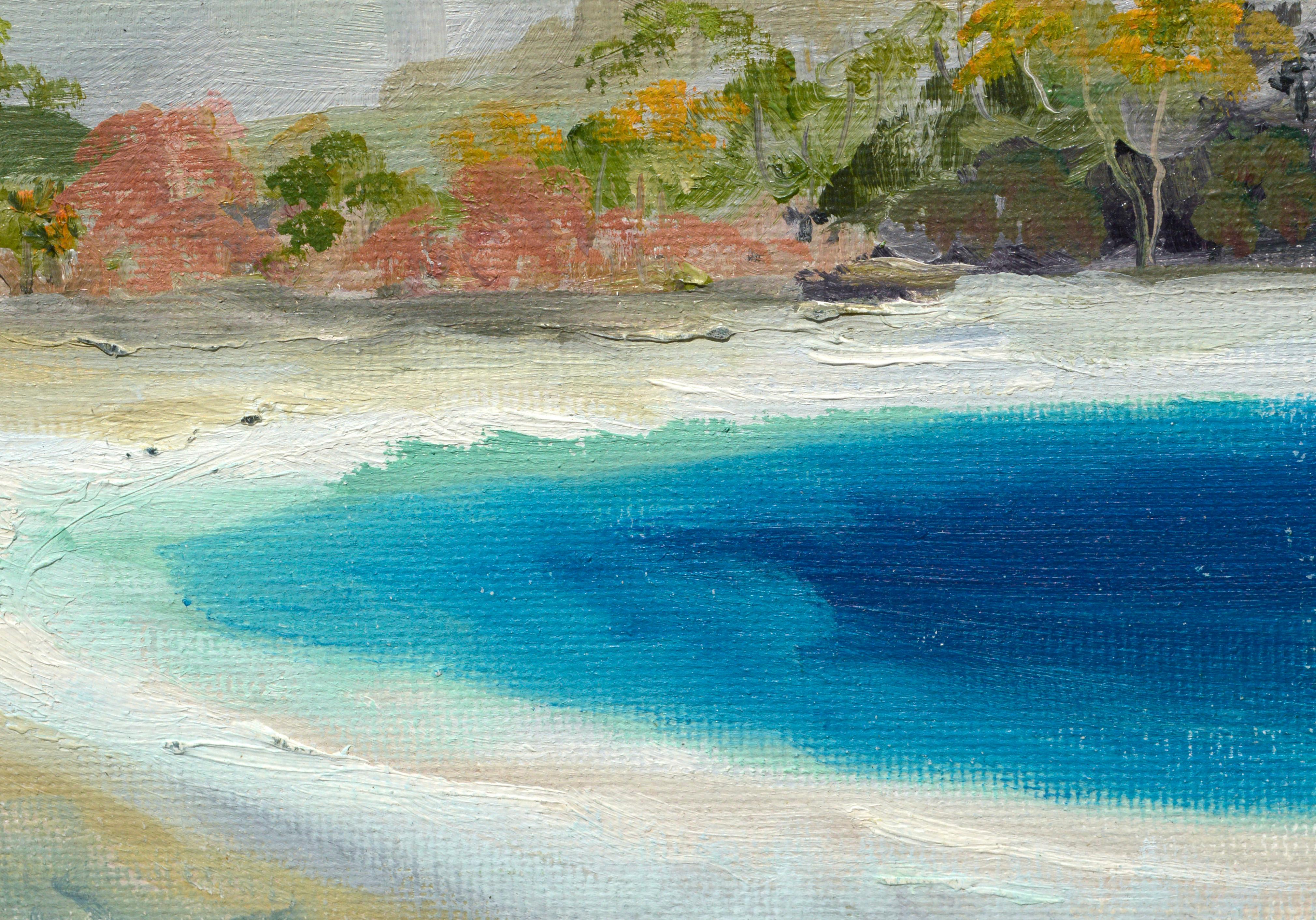 Big Sur Beach, Diminutive Landscape - American Impressionist Painting by Kathleen Murray