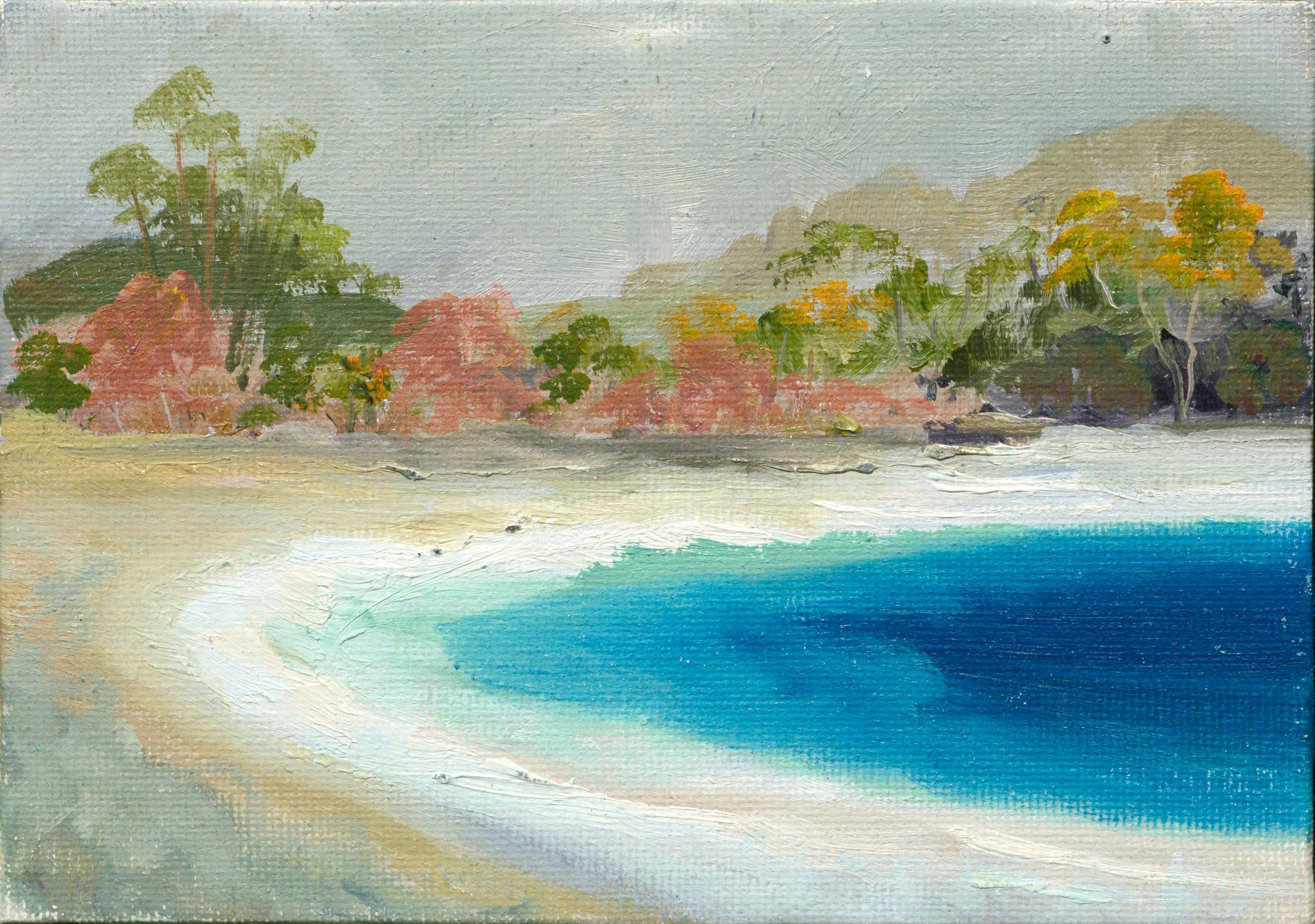 Kathleen Murray Landscape Painting - Big Sur Beach, Diminutive Landscape