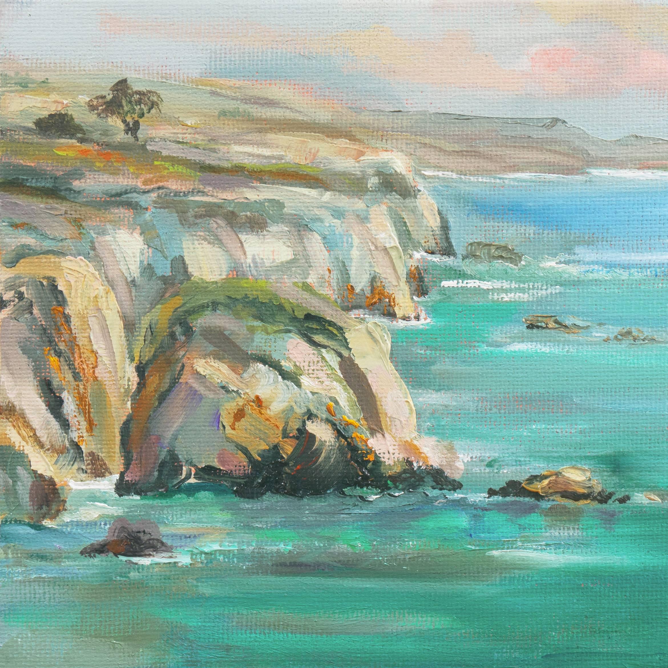 California Seascape, 'Big Sur Coast', Monterey Woman Artist - Impressionist Painting by Kathleen Murray