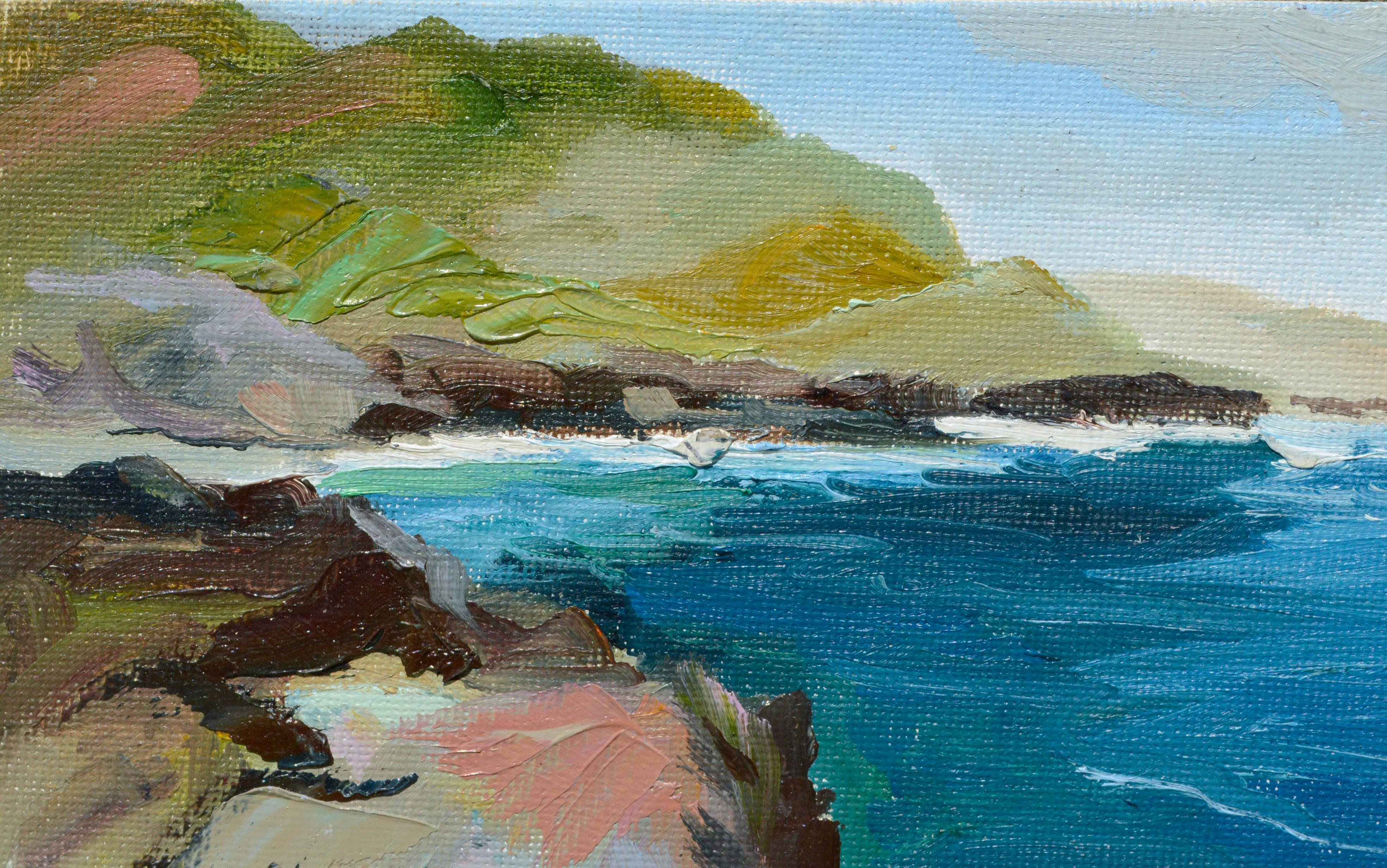 Diminutive Big Sur Coastal Landscape - Painting by Kathleen Murray