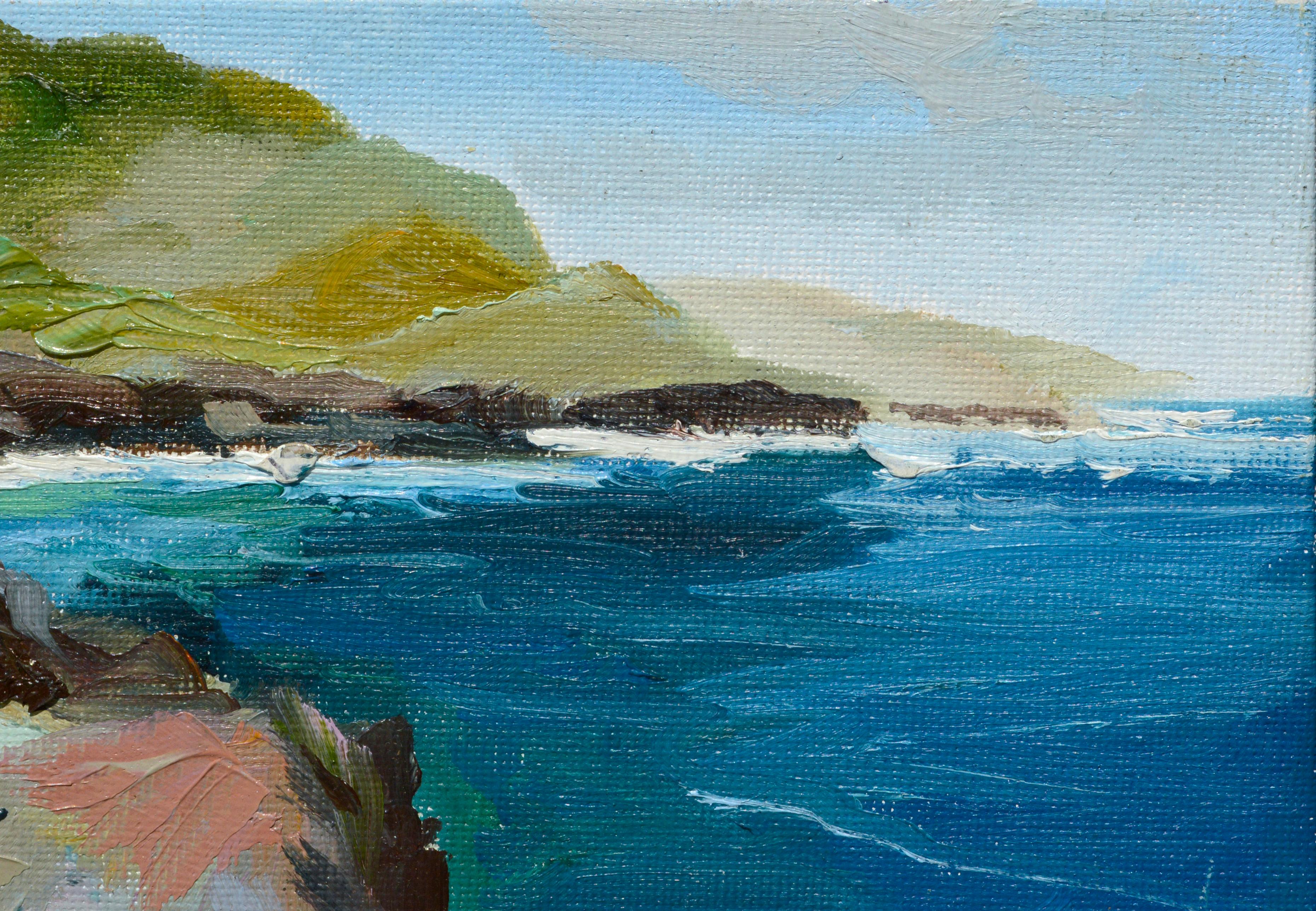 Diminutive Big Sur Coastal Landscape - American Impressionist Painting by Kathleen Murray