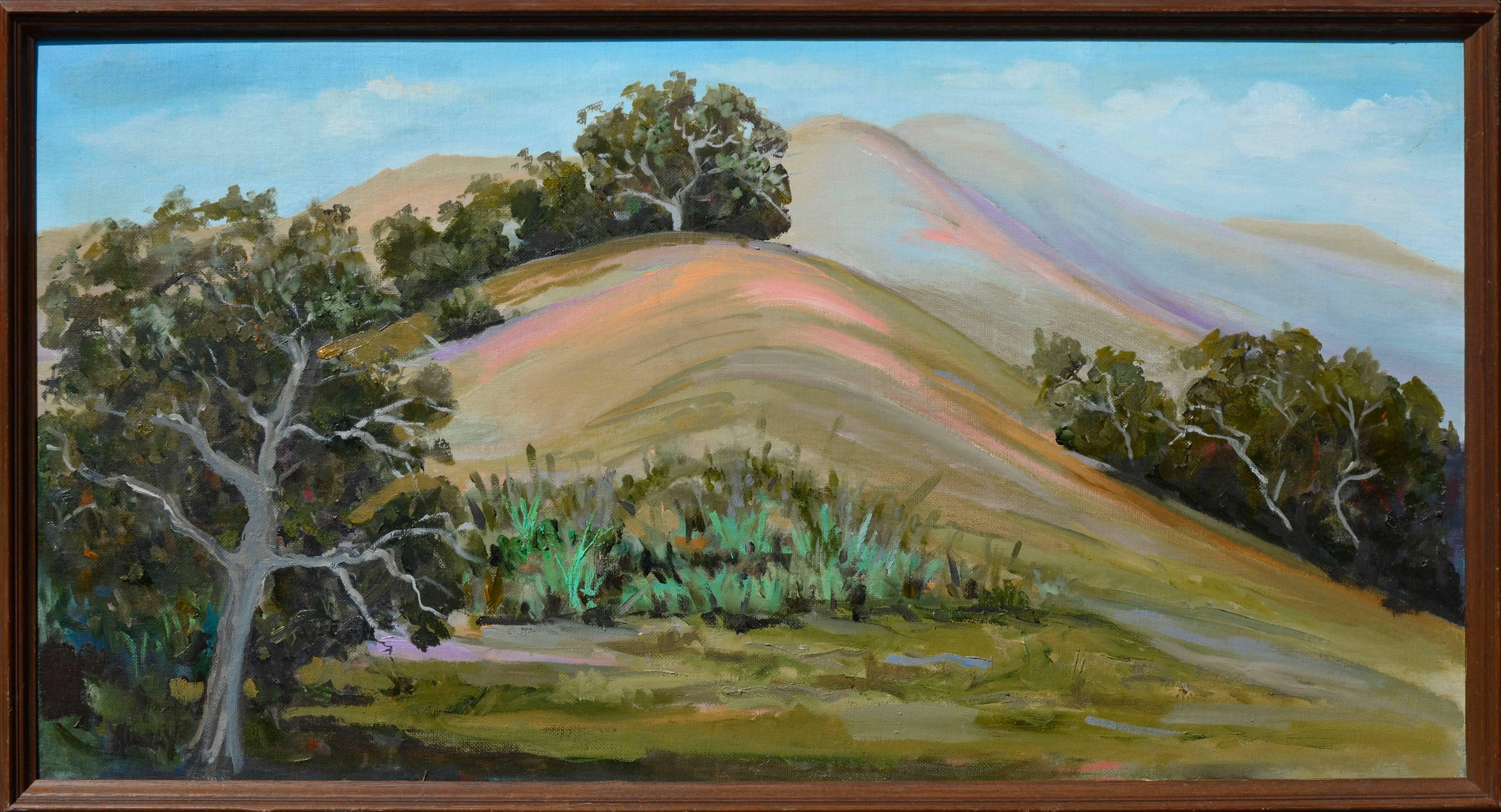 Big Sur Rolling Hills Landscape, Original Oil Painting, Signed