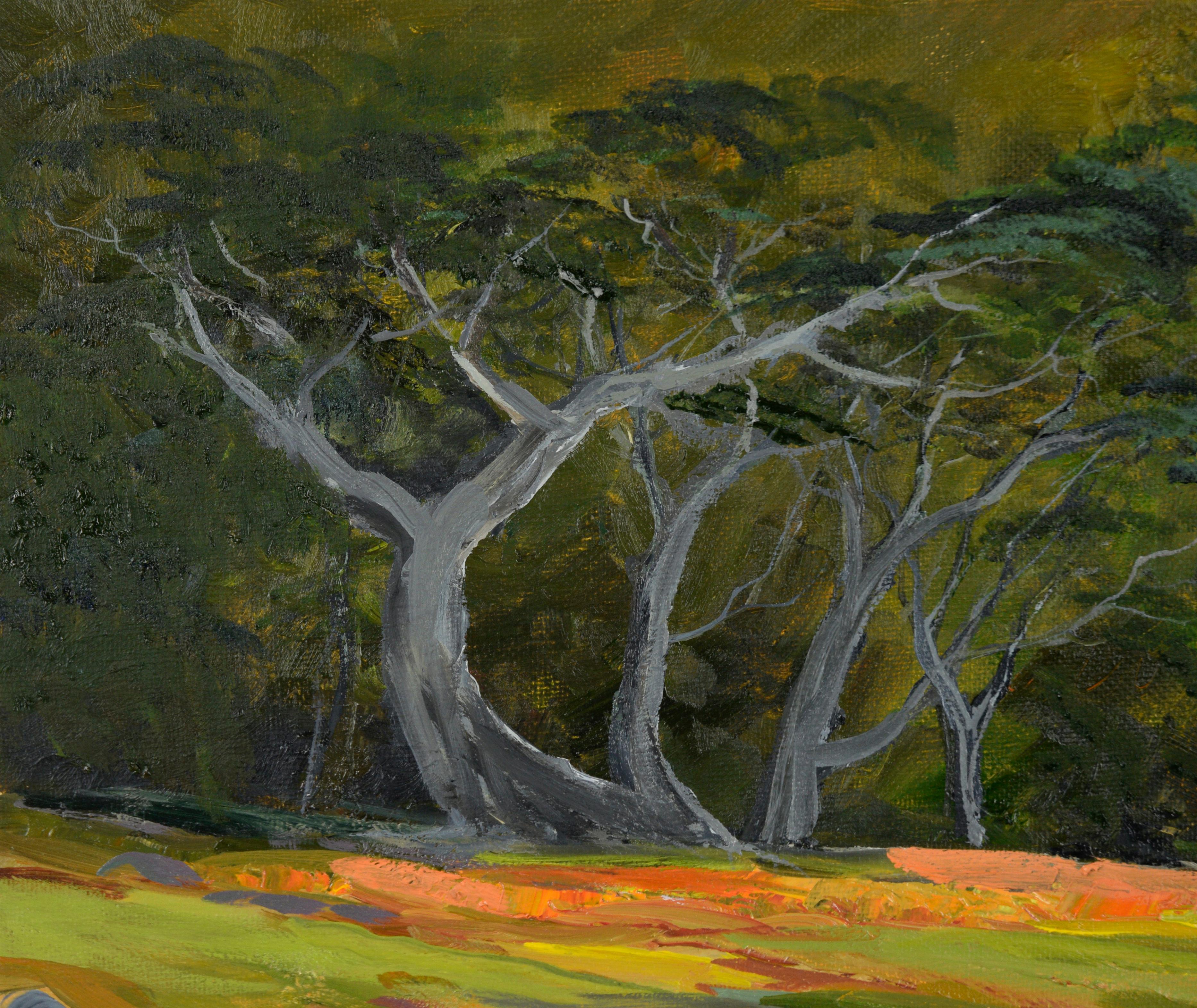 California Rocky Cove - Pacific Coast - Big Sur - Paysage marin à l'huile sur toile - Painting de Kathleen Murray