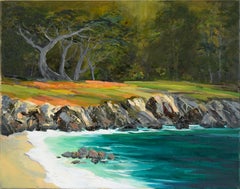 California Rocky Cove - Pacific Coast - Big Sur - Seascape in Oil on Canvas