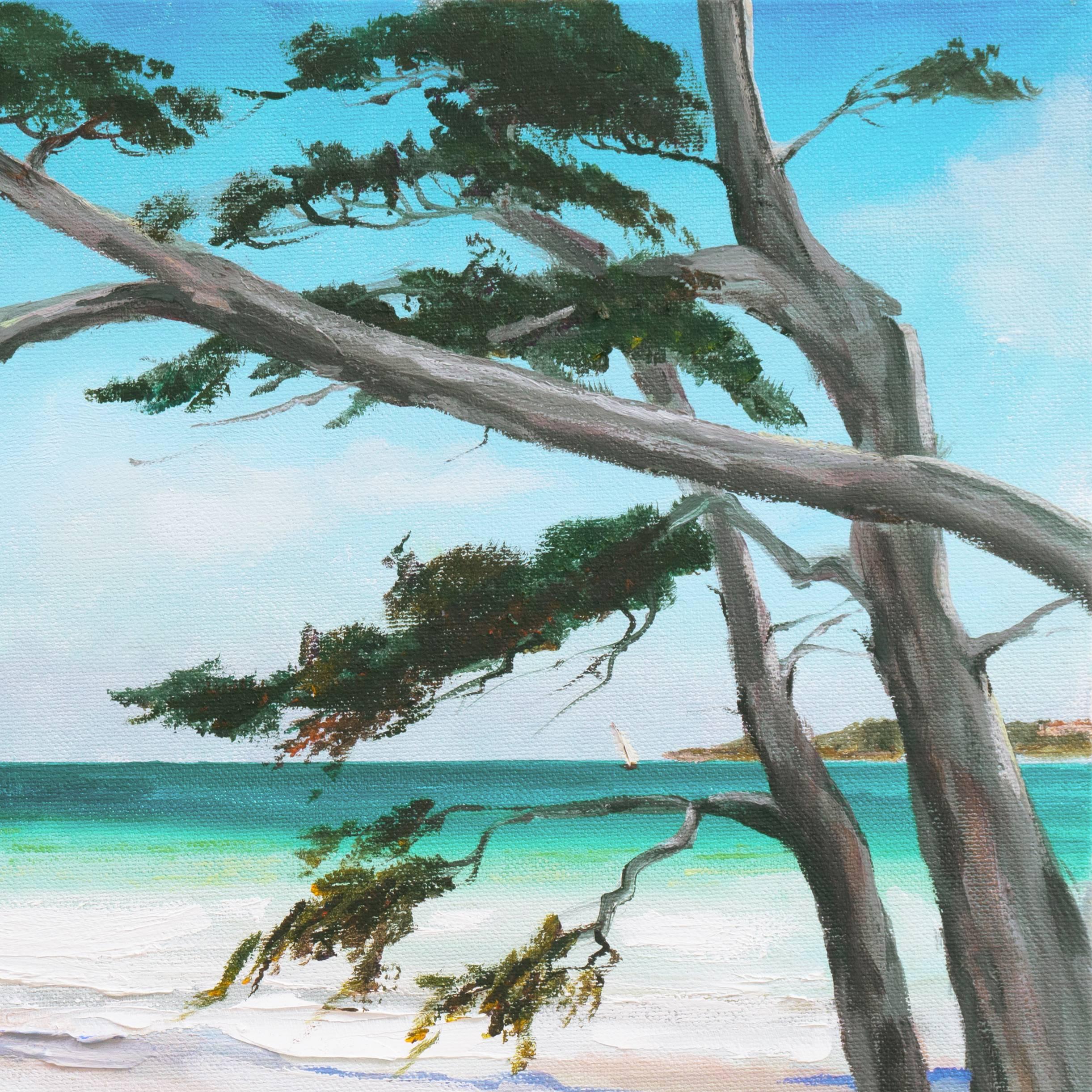 'Carmel Beach, Low Tide', California Woman Artist - Impressionist Painting by Kathleen Murray