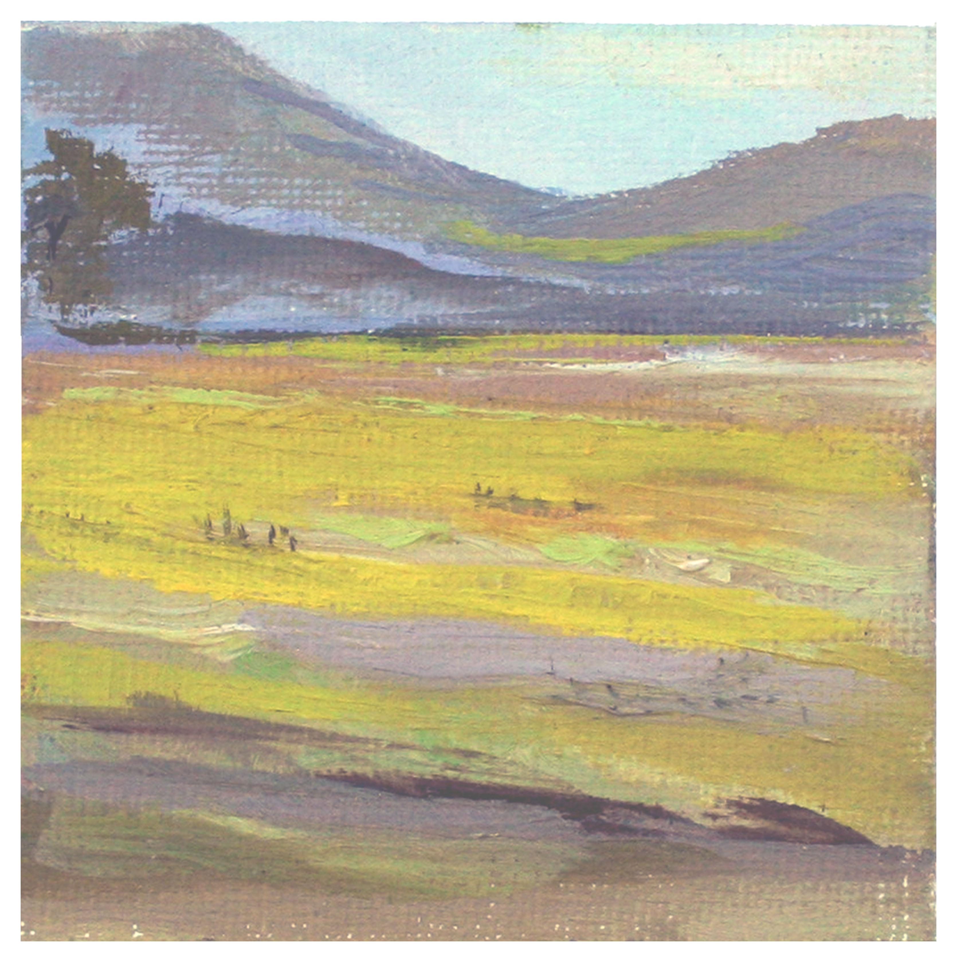 Carmel Coastline - Miniature Landscape Triptych - American Impressionist Painting by Kathleen Murray