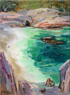 China Cove Carmel California, Small Contemporary Pacific Coast Seascape 