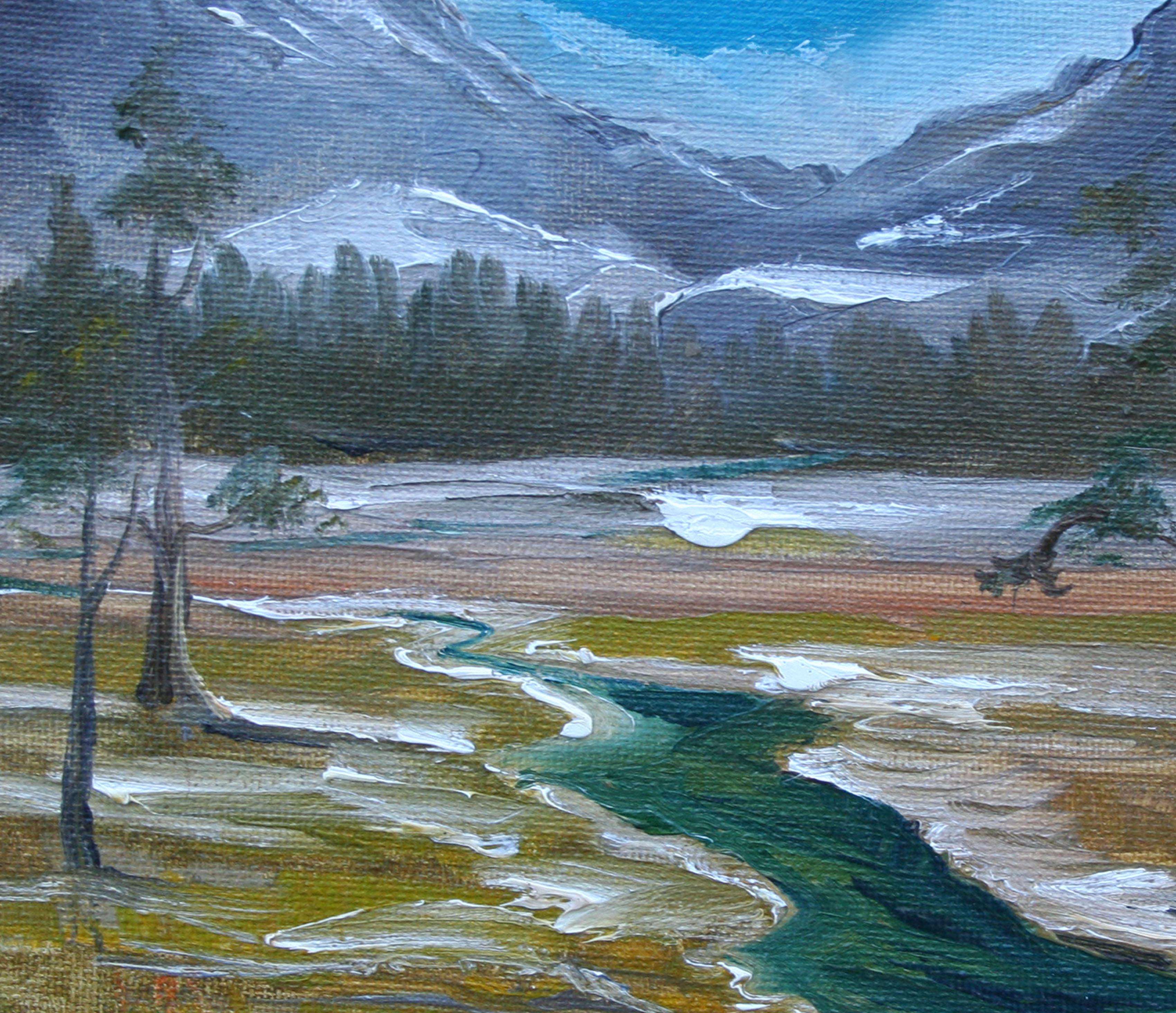Paysage de montagne de la Haute Sierra - Impressionnisme américain Painting par Kathleen Murray