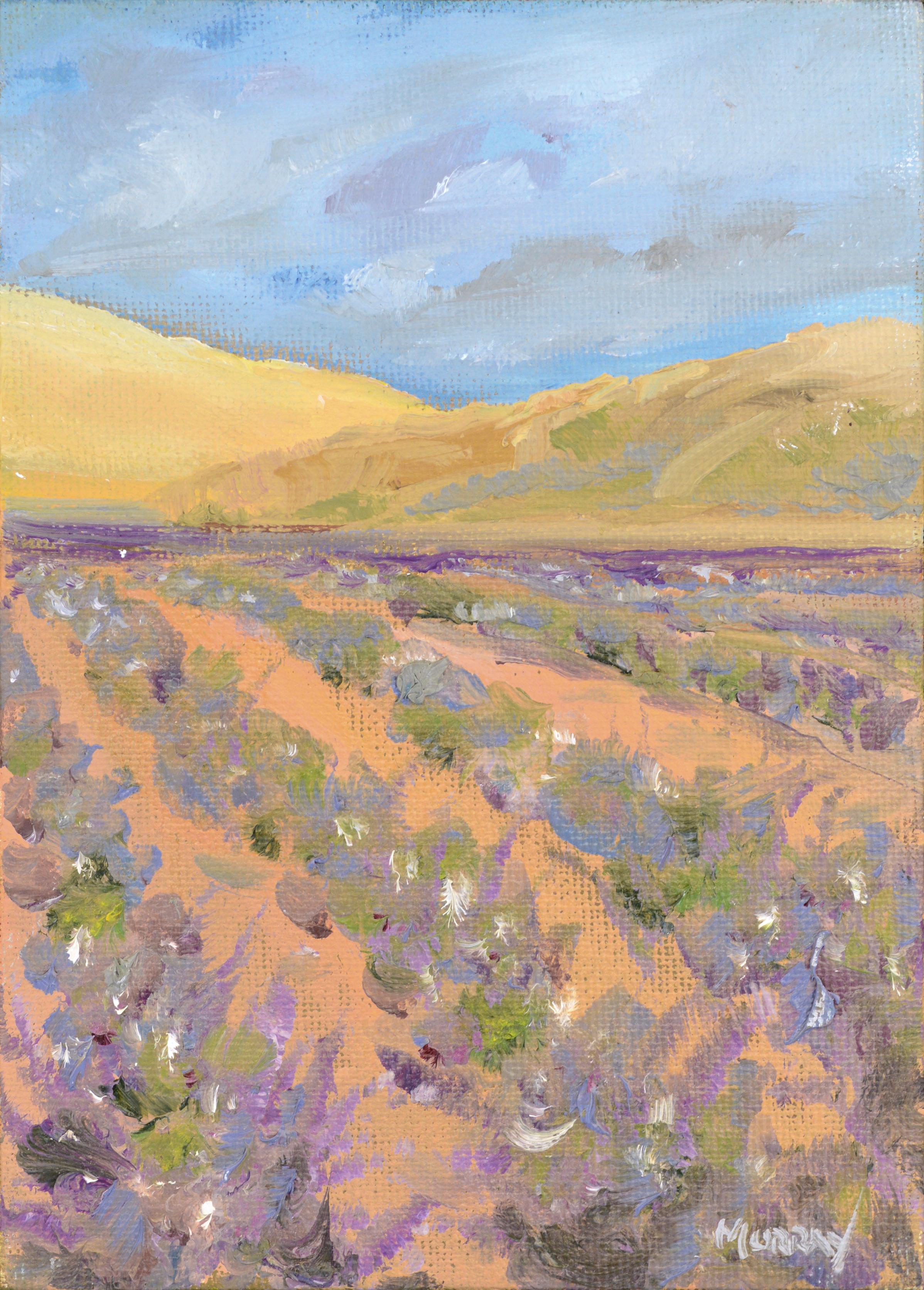 Kathleen Murray Landscape Painting - Lavender Fields in California Landscape 