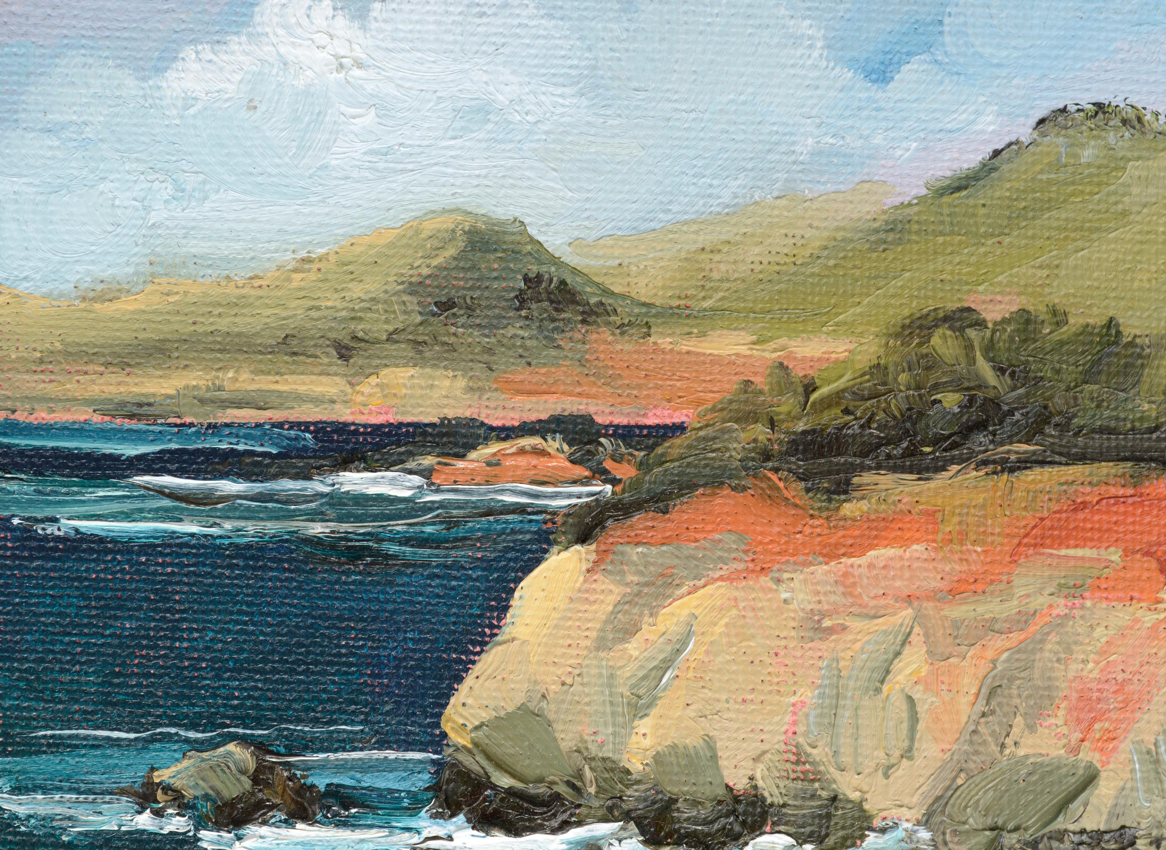 Orange Cliffs at Big Sur Landscape - Painting by Kathleen Murray