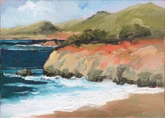 Orangefarbene Klippen in Big Sur Landschaft