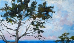 Camino al Océano - Costa del Pacífico - Paisaje marino de Point Lobos en óleo sobre lienzo